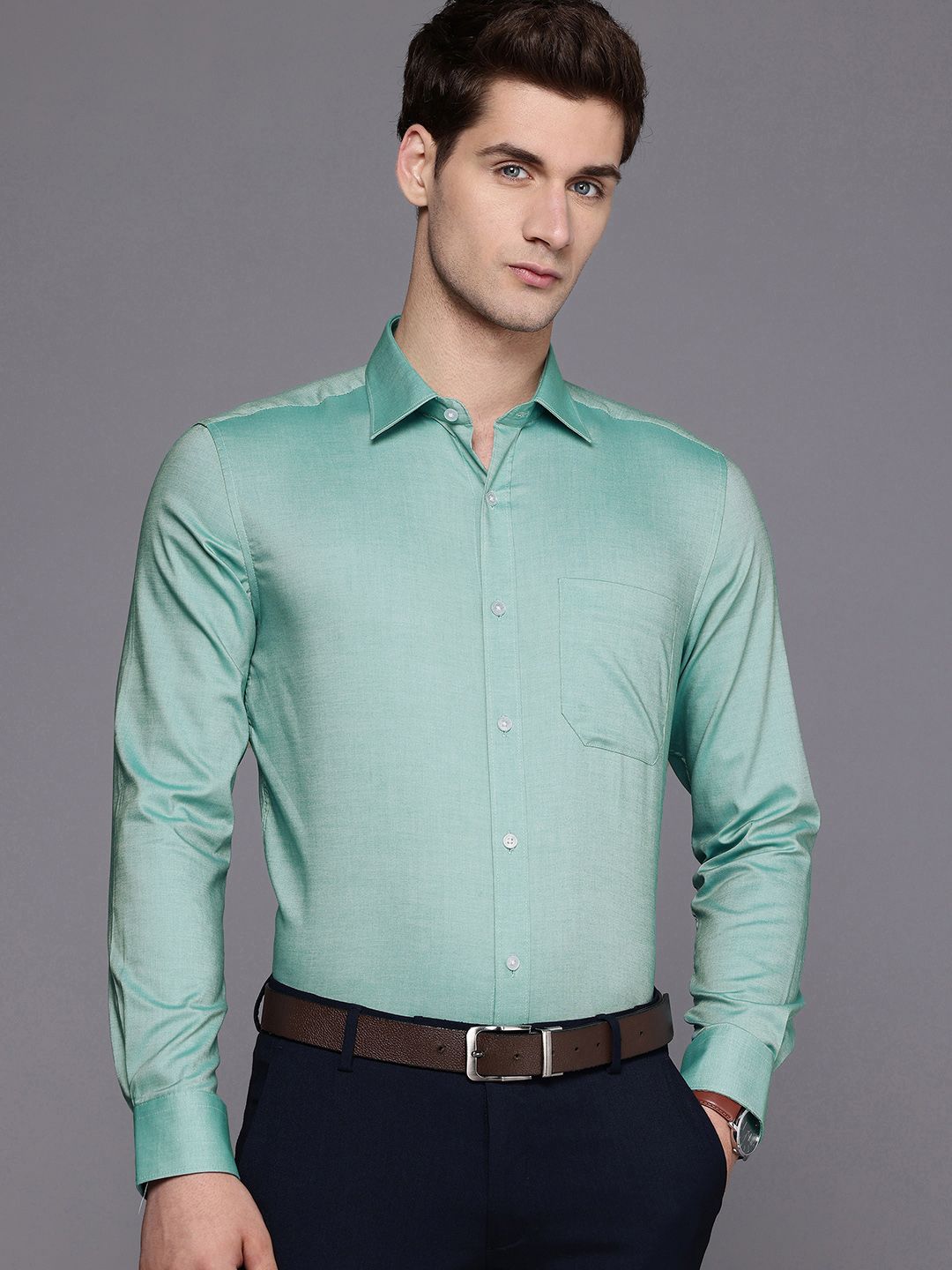Louis Philippe Classic Fit Pure Cotton Formal Shirt-picture-17