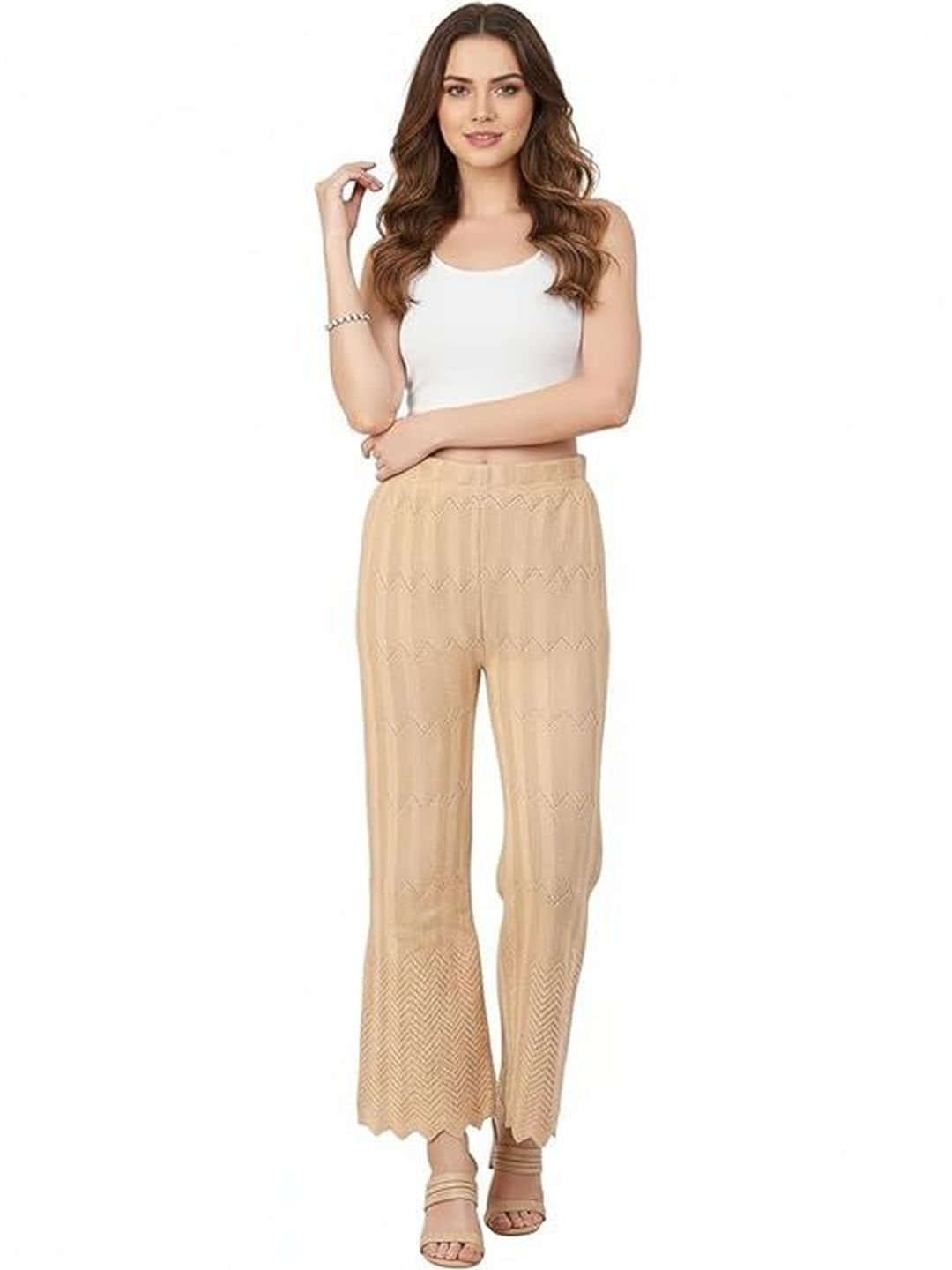 Thrifty Thread Women Knitted Cropped Palazzos-picture-28