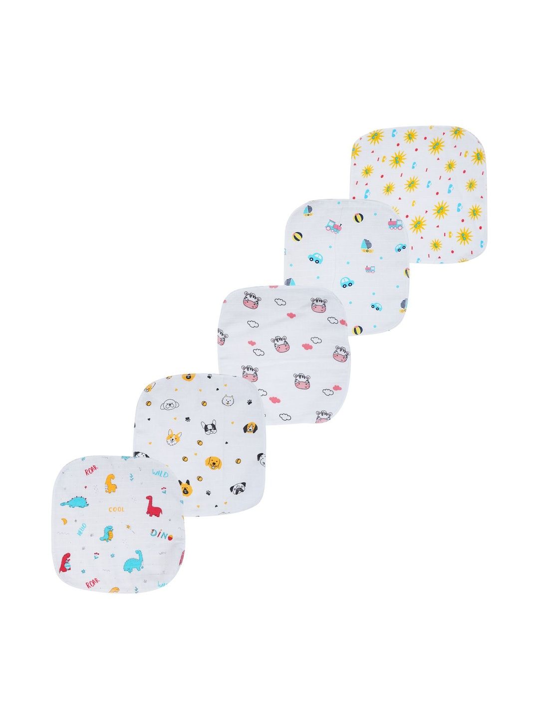 VIRUKSHAM Kids Pack Of 5 Printed Handkerchief-picture-12