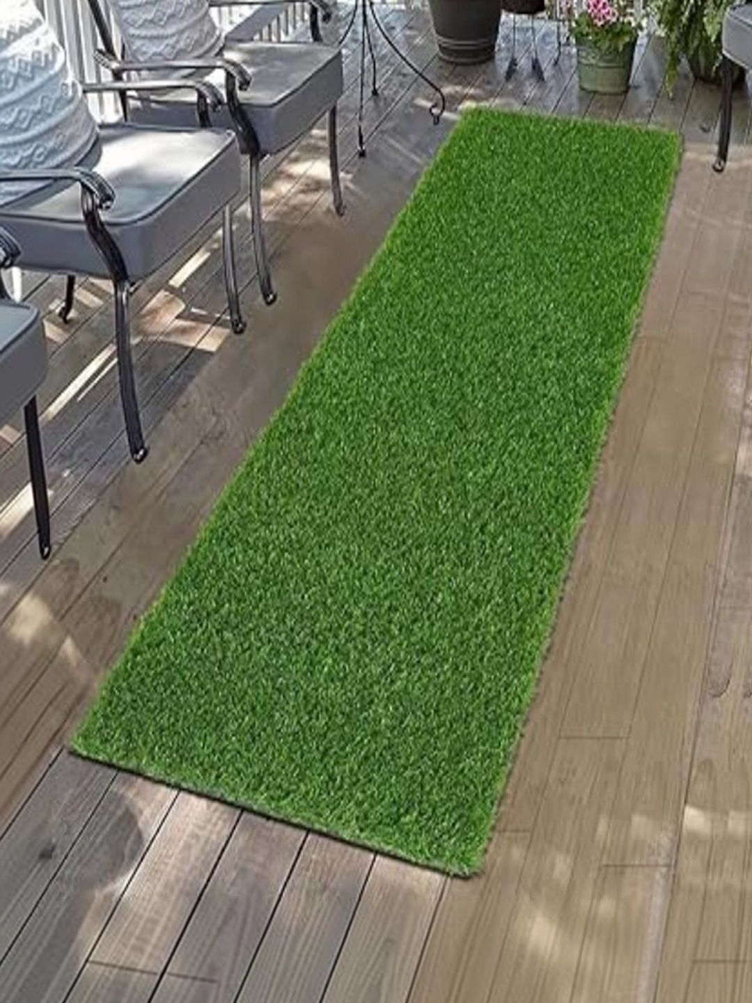 vstucart Green Textured Anti-Skid High Density Artificial Grass Carpet Mat-picture-16