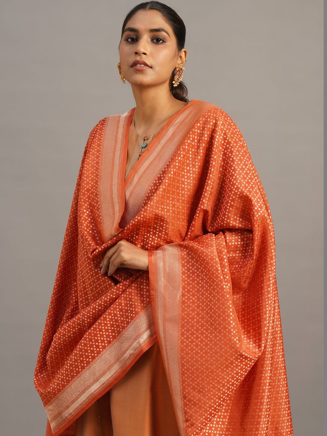 JAYPORE Woven Design Dupatta with Zari-image-13