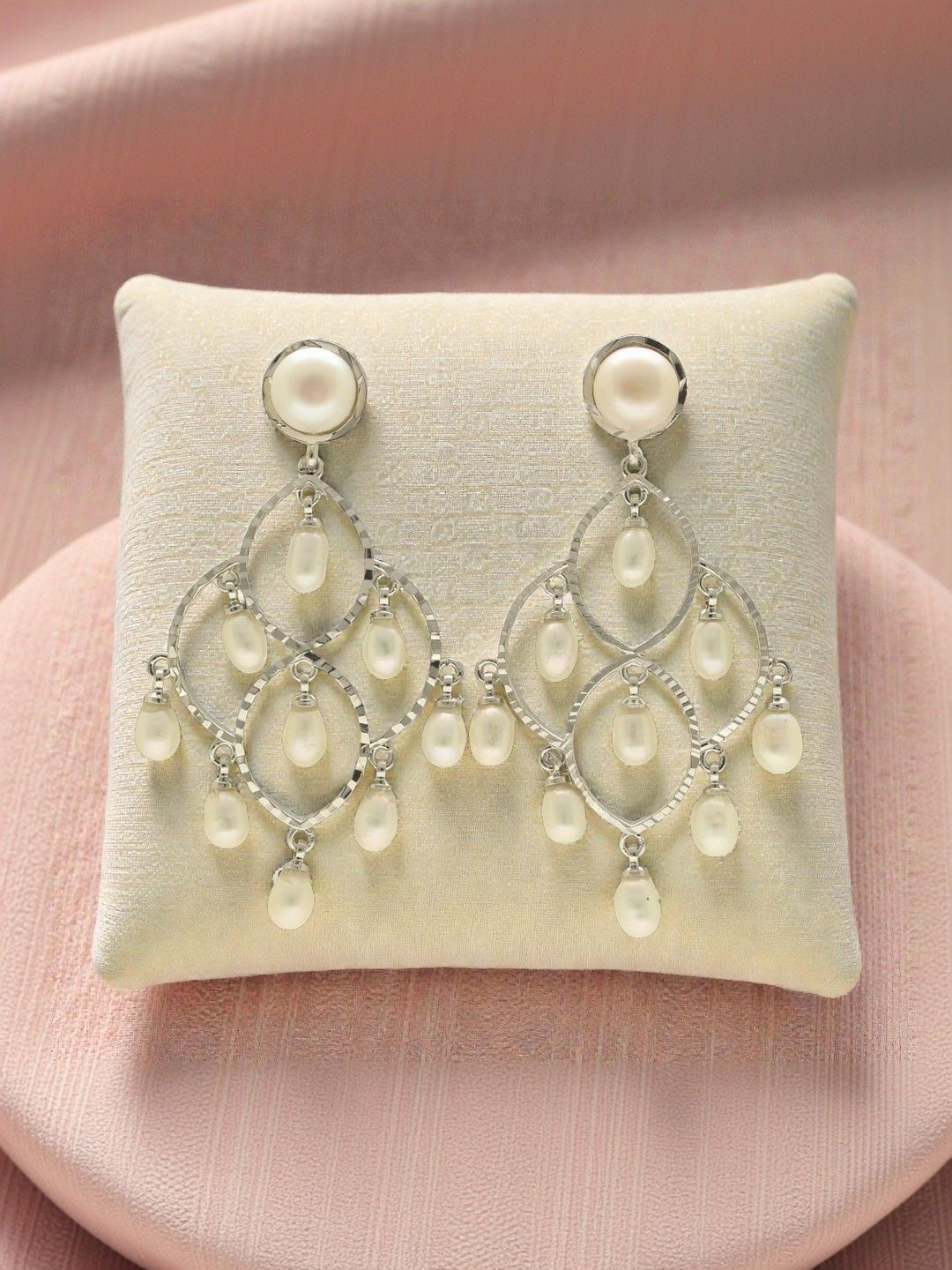 Sri Jagdamba Pearls Dealer Geometric Drop Earrings-picture-43
