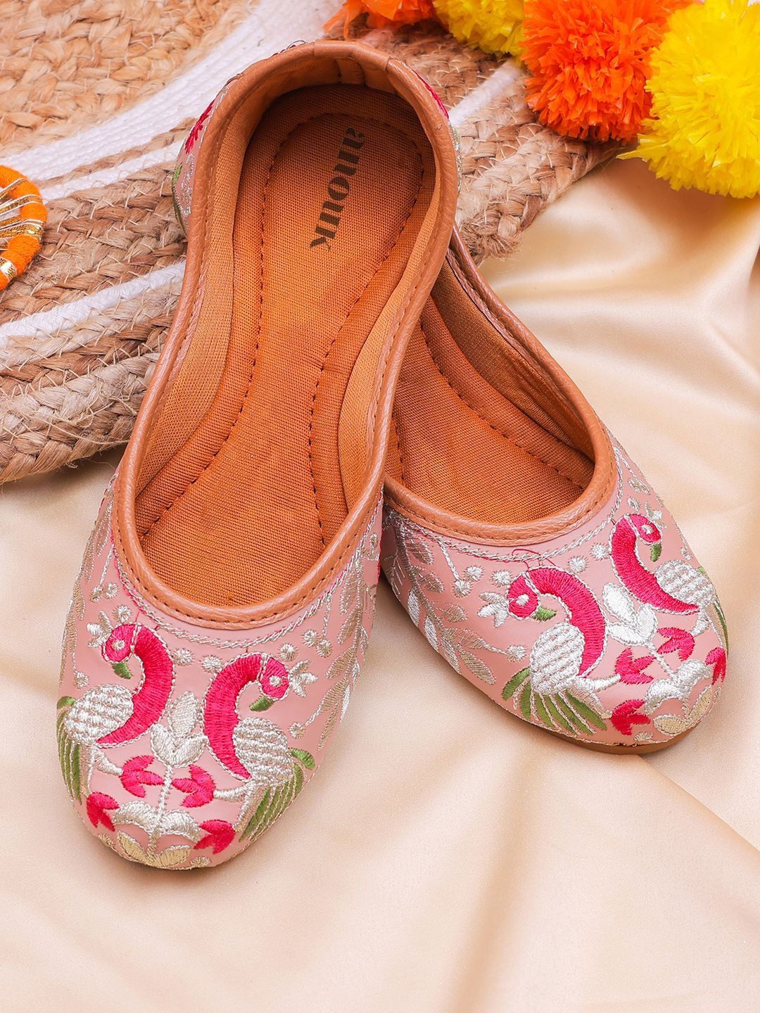 Anouk Women Embellished Party Mojaris with Embroidered Flats-picture-20