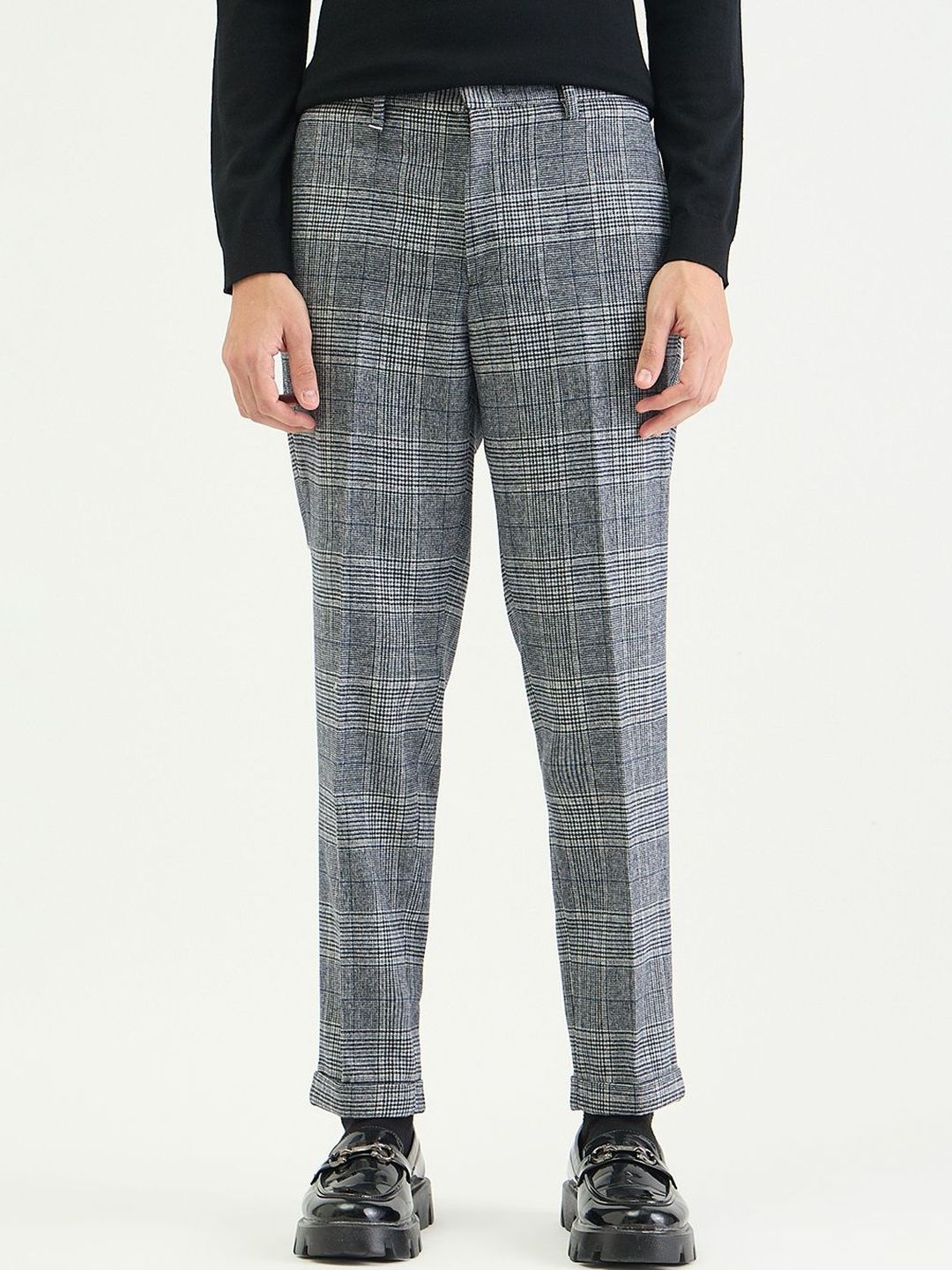 Antony Morato Men Checked Straight Fit Trousers-picture-10