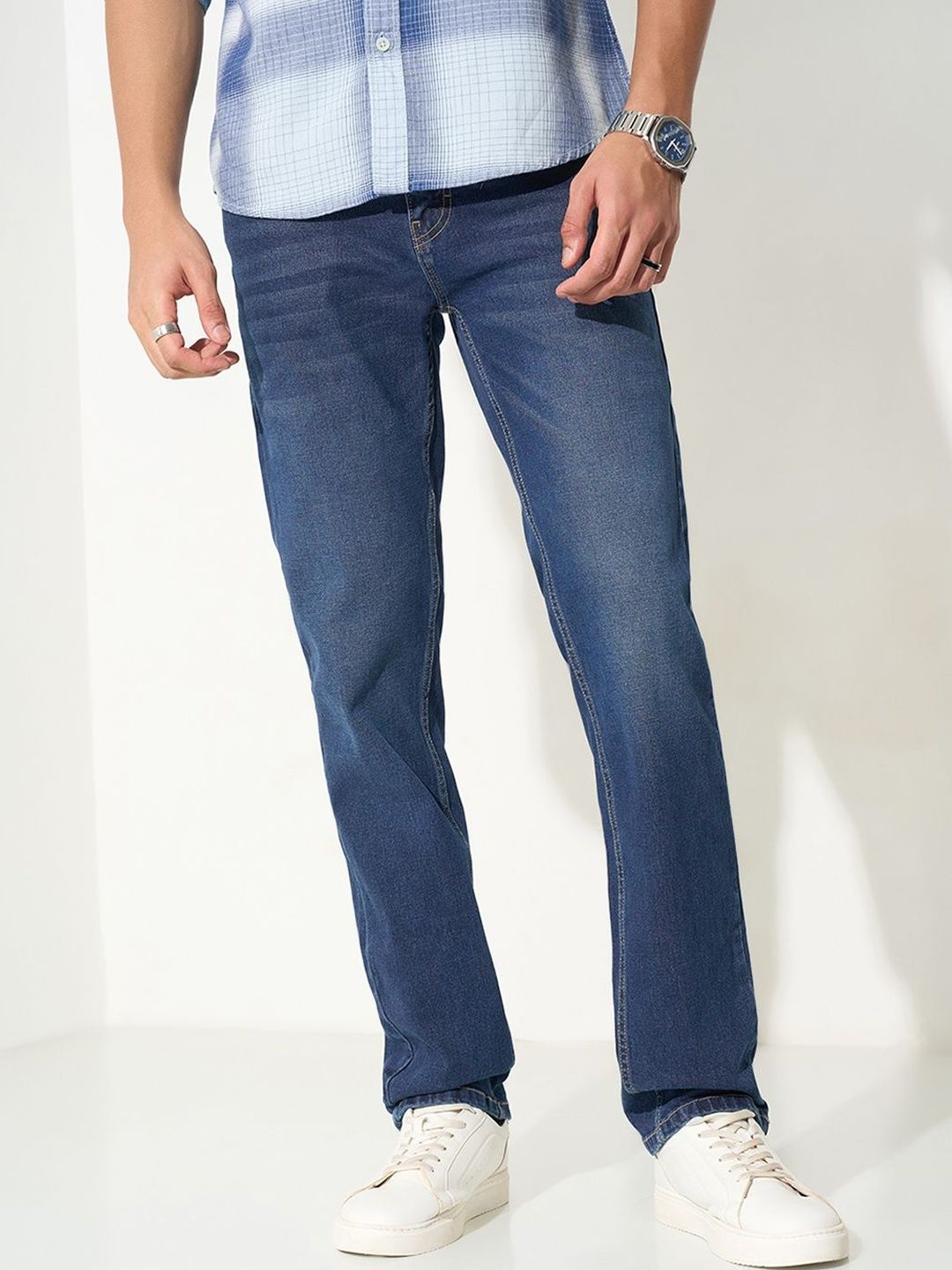 SF JEANS by Pantaloons Men Straight Fit Mid-Rise Light Fade Jeans-picture-30