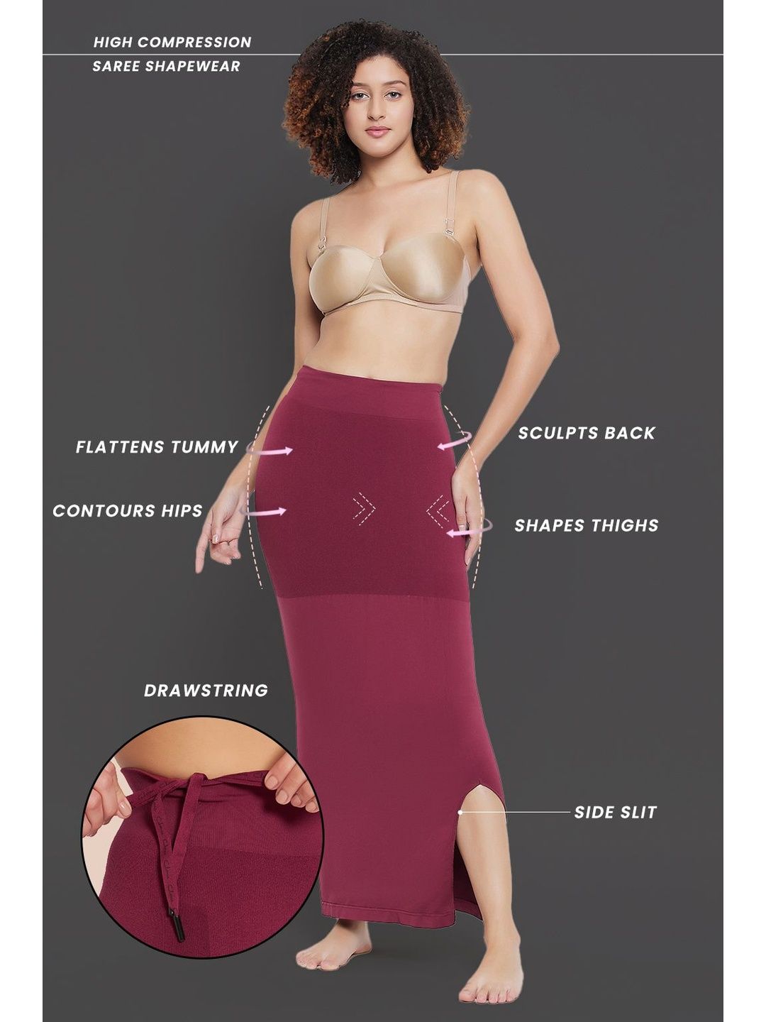 Clovia Saree Shapewear With Side Slit-image-44