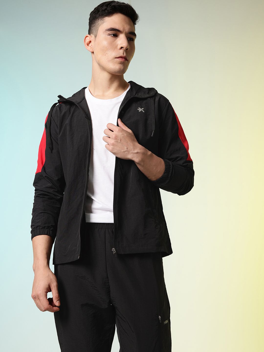 HRX by Hrithik Roshan Brand Logo Printed Hooded Rapid Dry Running Tracksuit-picture-12