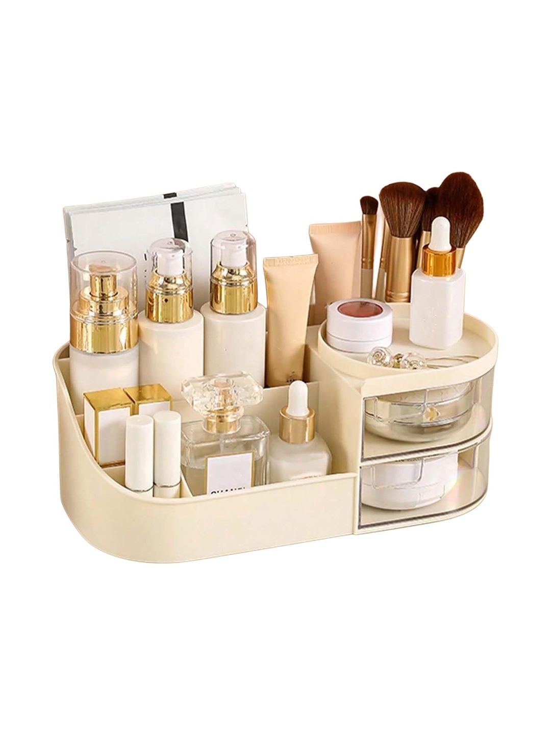 Virtuous Cream-Coloured Set of 1 Reusable Makeup Organiser Organisers-picture-37