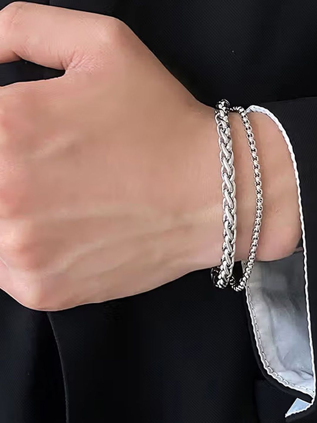 Peora Men Silver-Plated Link Bracelet-picture-36