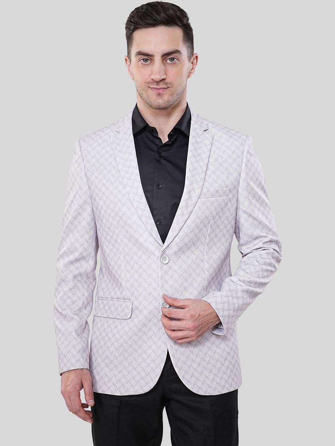 STYLES CULTURE Men Printed Notched Lapel Blazer-picture-12