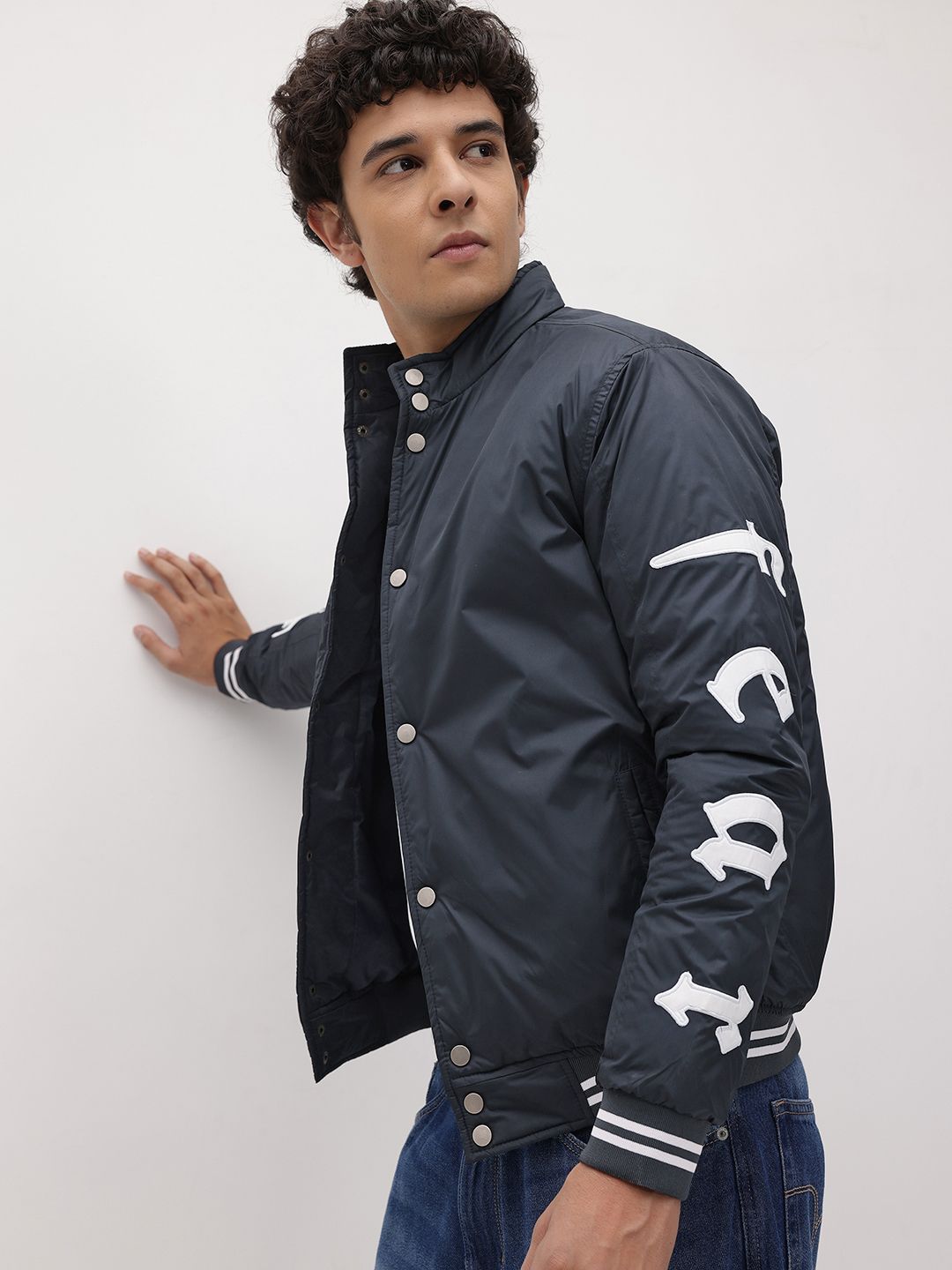 The Roadster Life Co. Typography Patchwork Detail Bomber Jacket-picture-54
