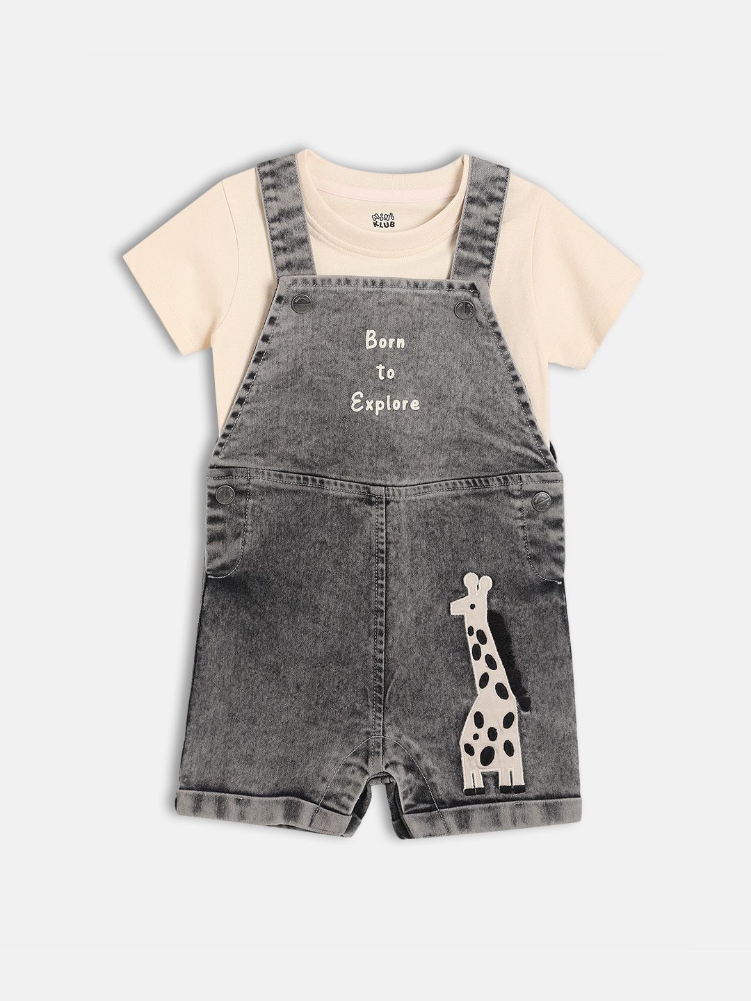 MINI KLUB Infant Boys Printed Dungaree With T-Shirt-picture-11