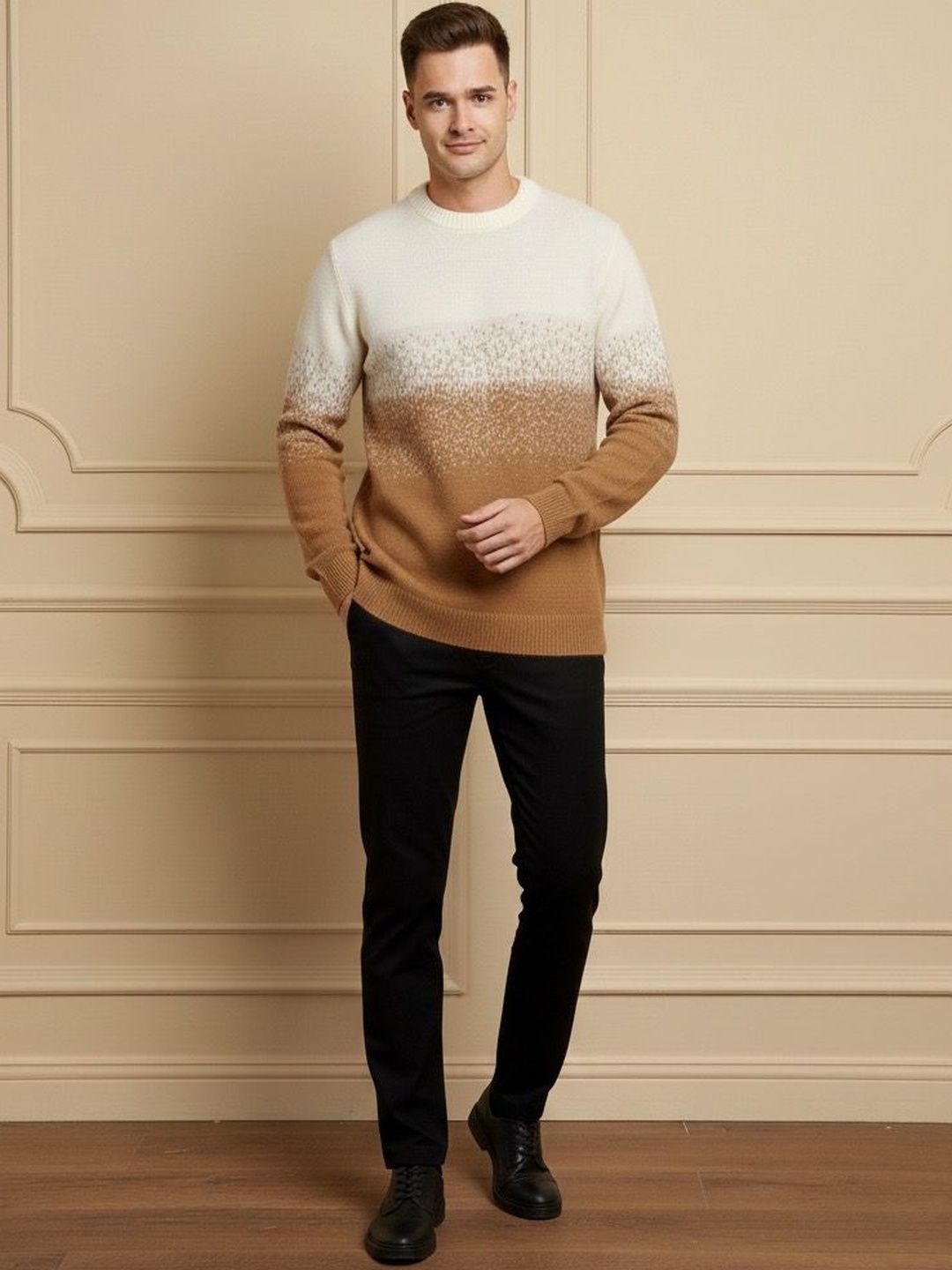 fashlook Men Colourblocked Woollen Pullover