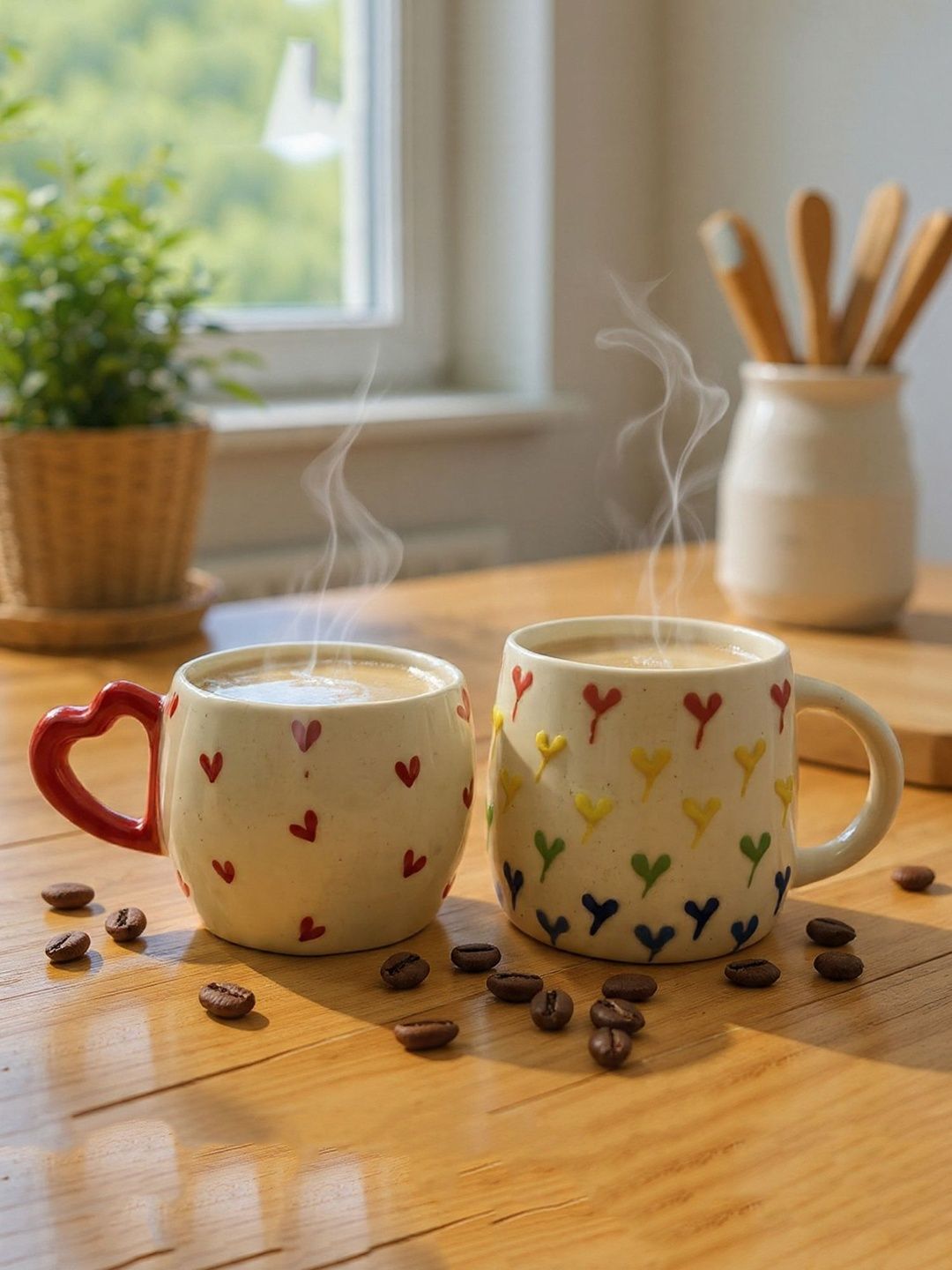 The Decor Lane Multicoloured Handcrafted Printed Ceramic Glossy Mugs Set of Cups and Mugs-picture-21