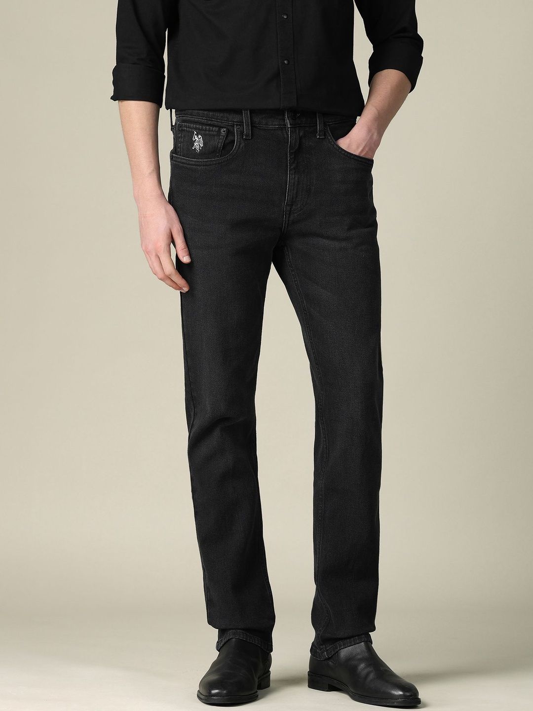 U.S. Polo Assn. Denim Co. Men Straight Fit Mid-Rise Stretchable Jeans-picture-25