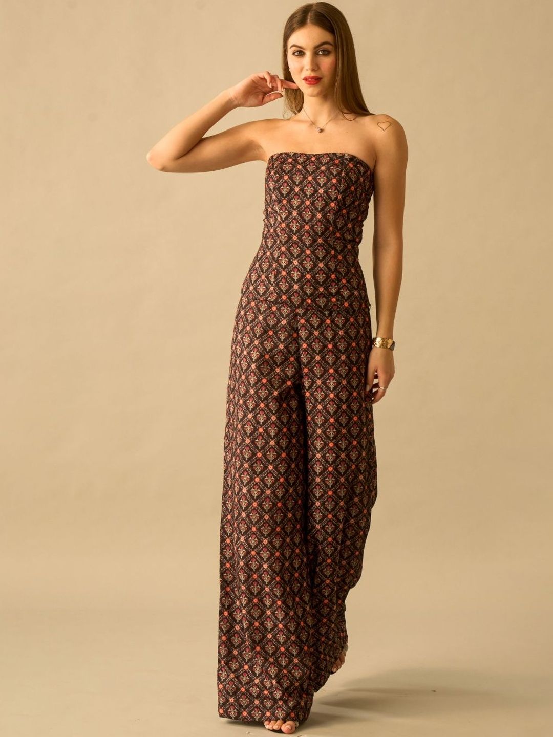 True West Women Printed Top with Trousers