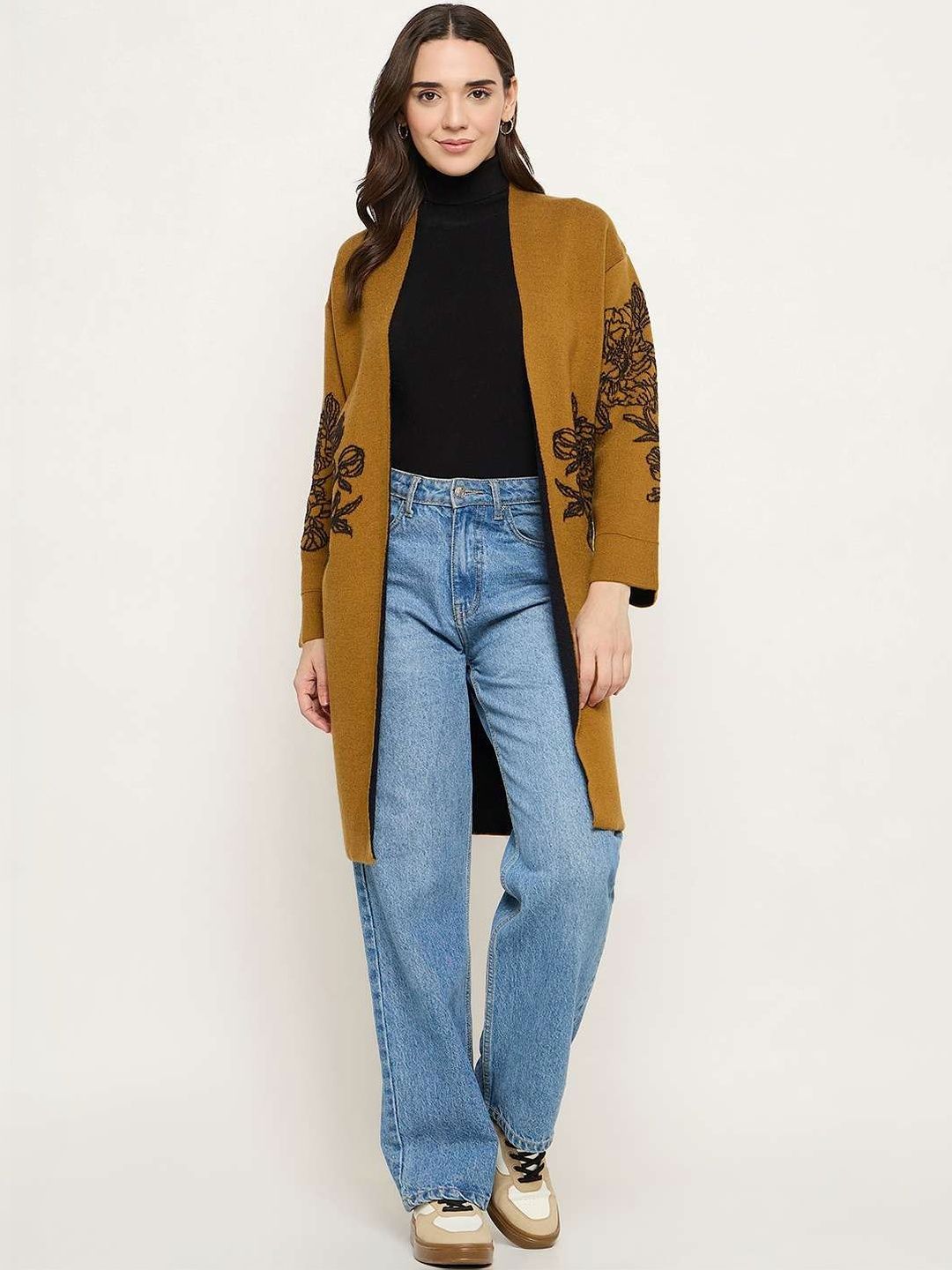 Madame Women Embroidered Longline Shrug-picture-20