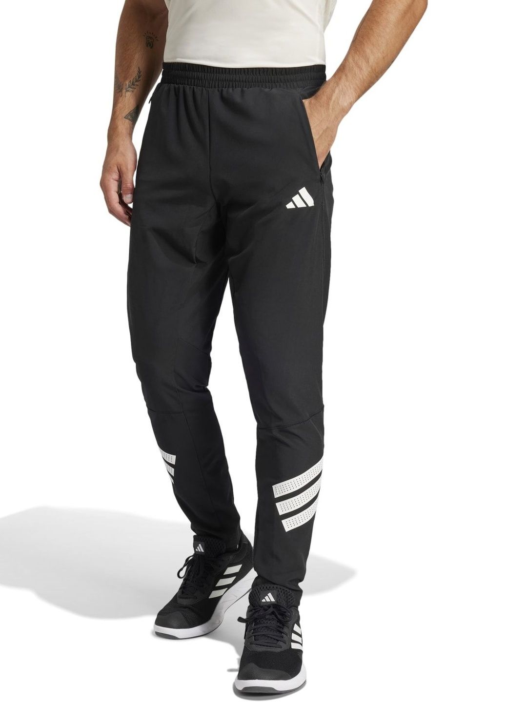 ADIDAS Icon Men Brand Logo Printed Slim Fit Woven Track Pants-picture-30