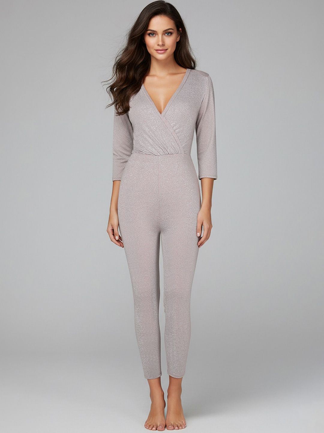 LULU & SKY V-Neck Full-Length Basic Jumpsuit-picture-35