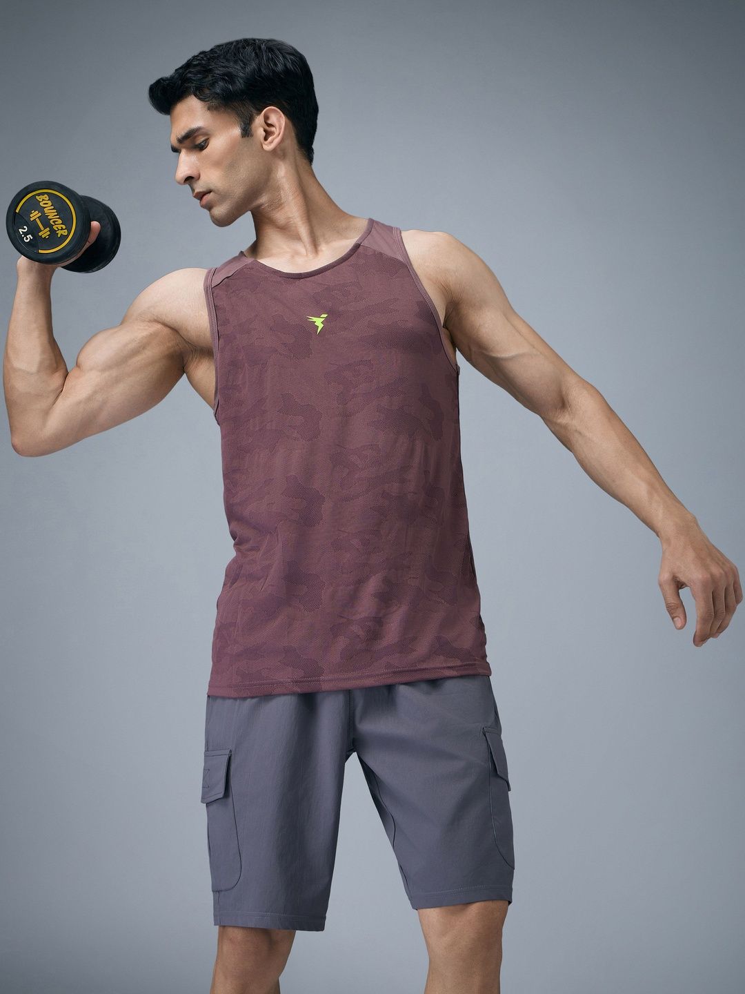 Technosport Self Design Scoop Neck Polyester Gym Vest With VENTMESH-picture-22