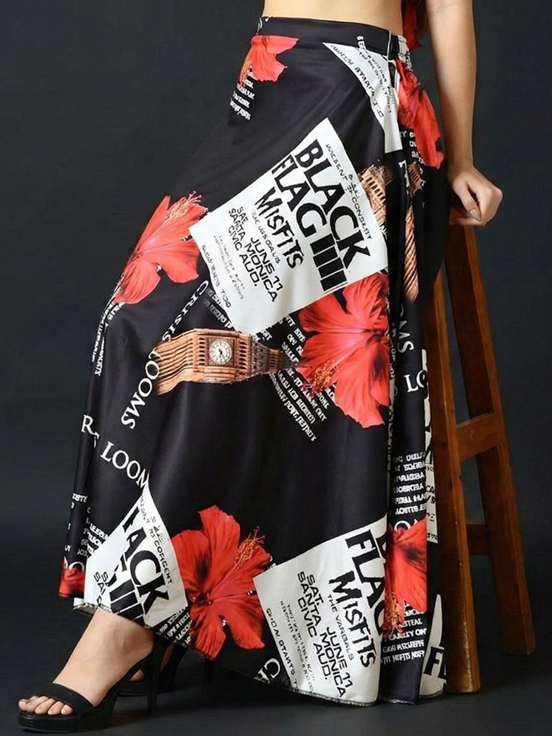 Vagisha Printed Flared Maxi Skirts-picture-42