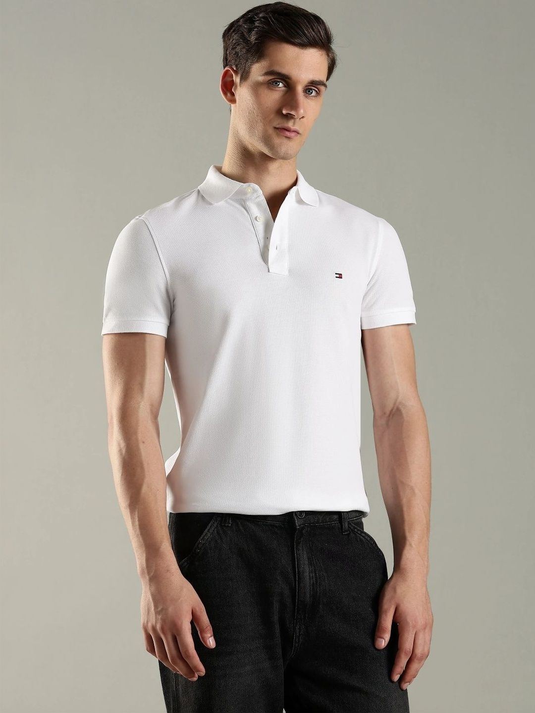 Tommy Hilfiger Men Brand Logo Polo Collar Slim Fit T-shirt-picture-36