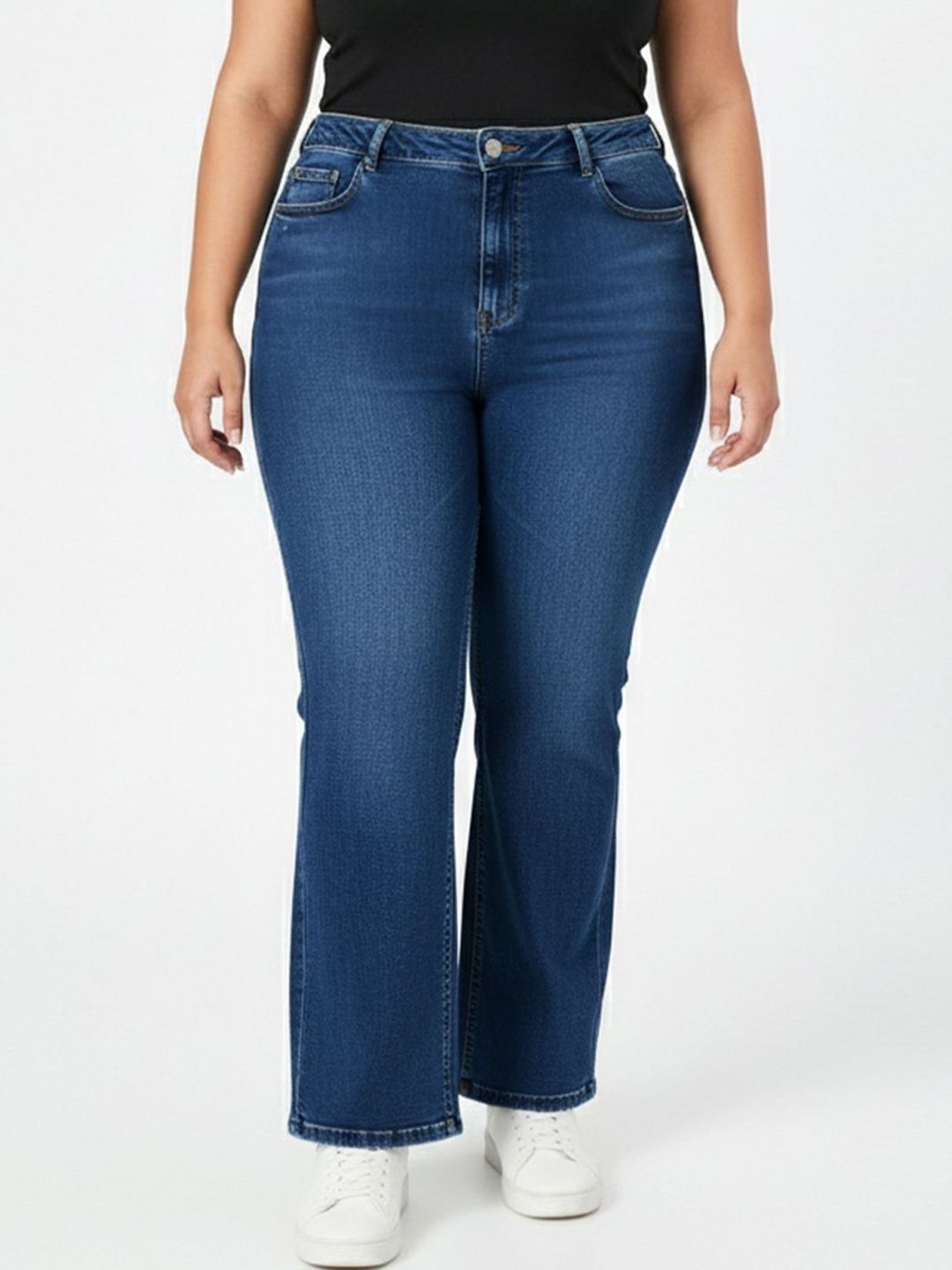 Kraus Jeans Women Flared High-Rise Light Fade Jeans-picture-32