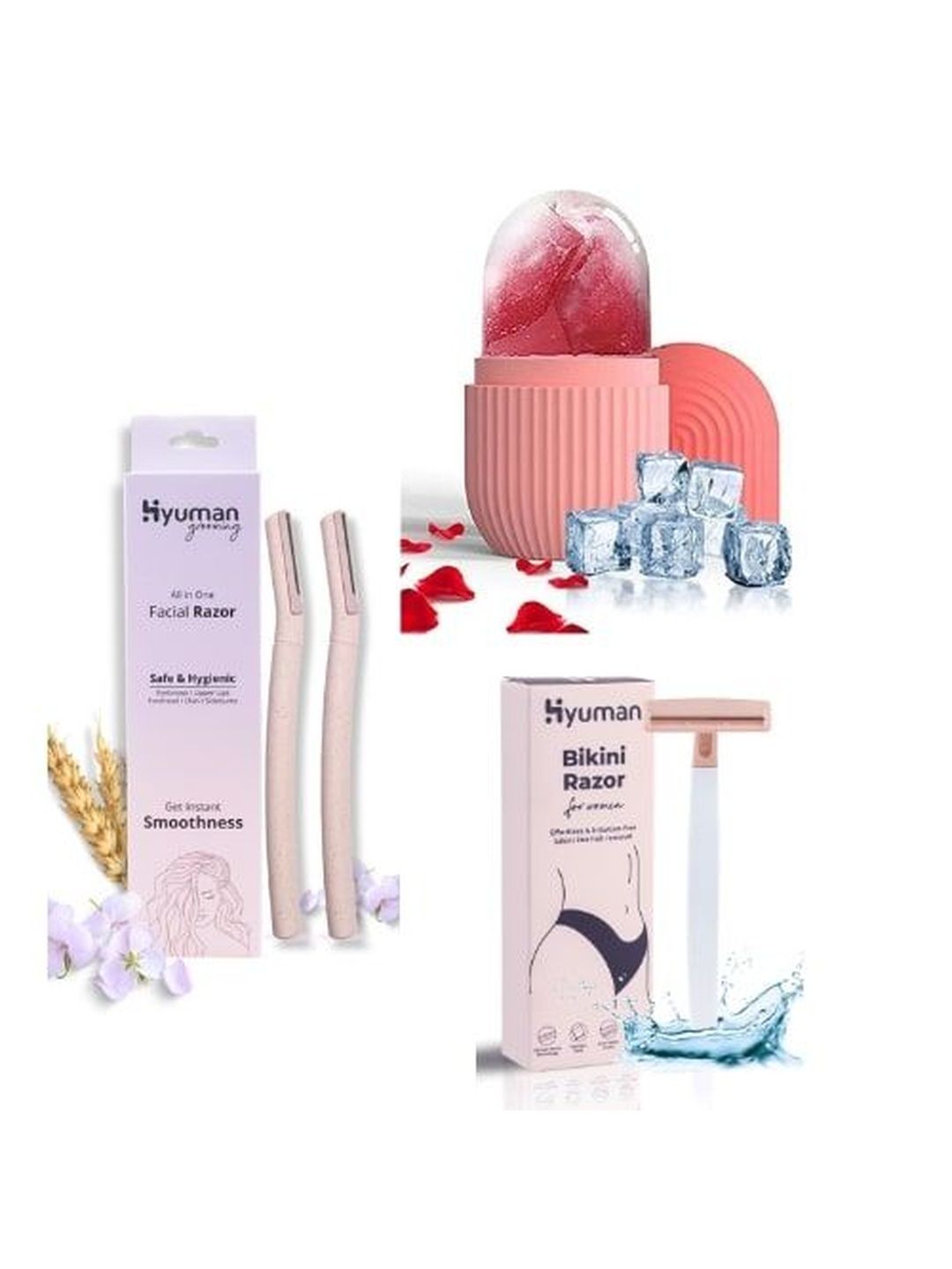 HYUMAN Set Of 3 Face Razor, Bikini Razor & Ice Roller-picture-37