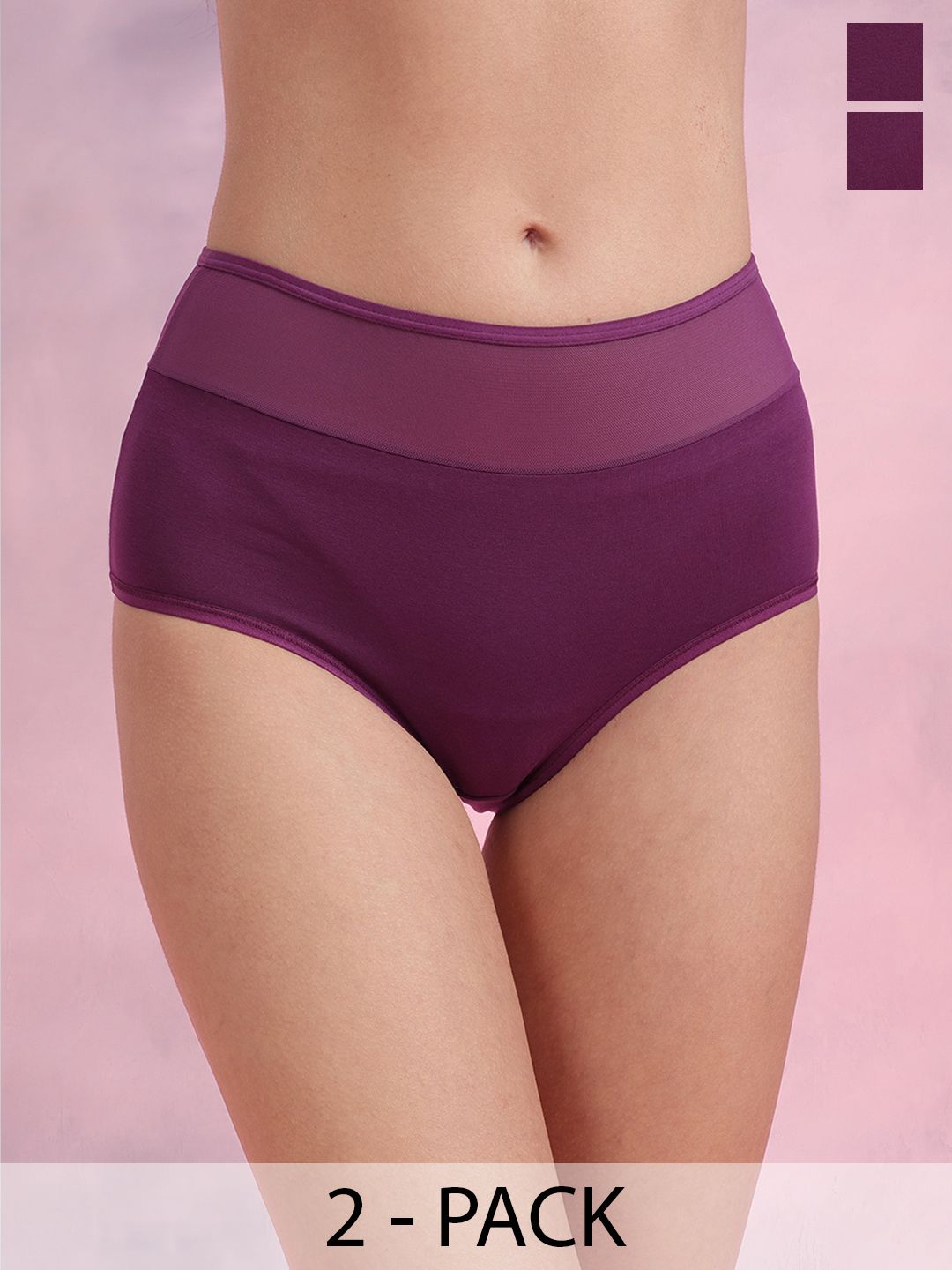 DressBerry Pack of 2 Seamless Hipster Briefs-picture-46