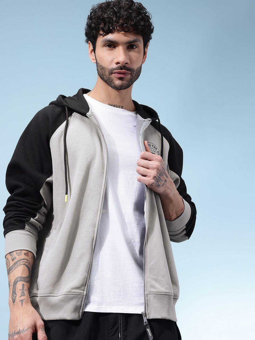 glitchez Typography Printed Hooded Front-Open Oversized Sweatshirt-picture-23