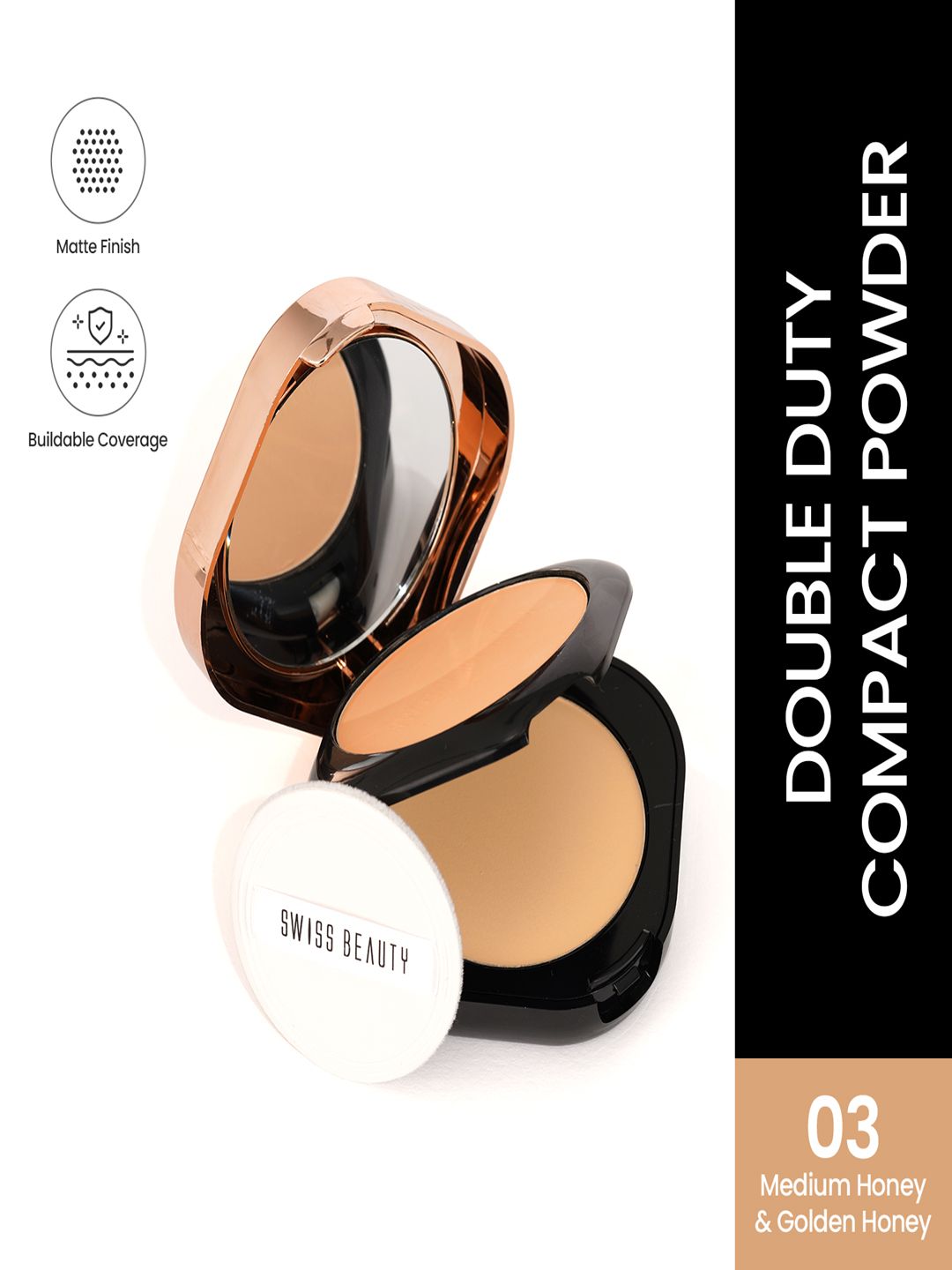 SWISS BEAUTY Double Duty Compact Powder 18g - Medium Honey & Golden Honey-image-42