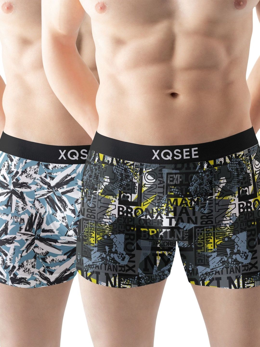 XQSEE Men Pack Of 2 Printed Mid -Rise Short Trunk-picture-32