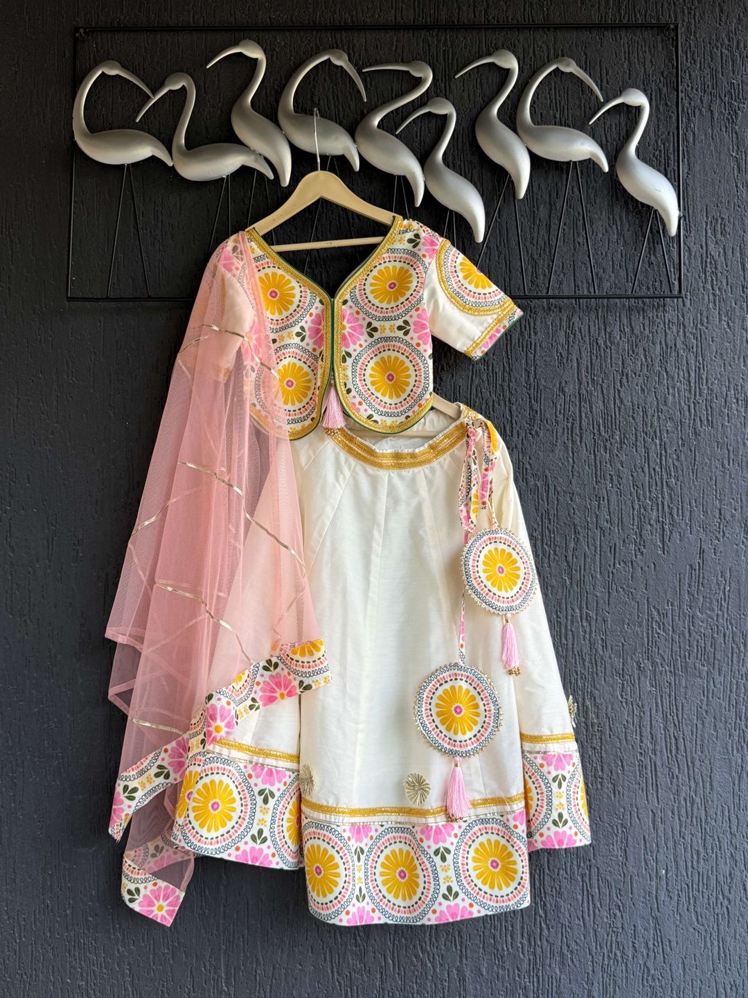The Little Tales Girls Embroidered Thread Work Ready to Wear Lehenga & Blouse With Dupatta-picture-15