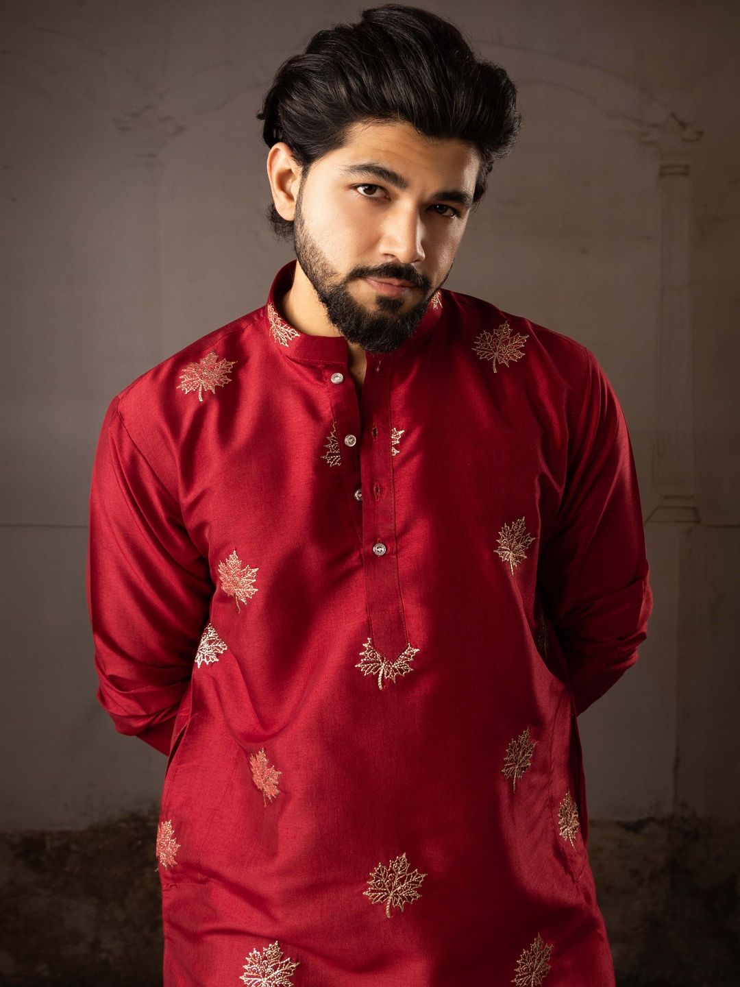 Rawayi Men Embroidered Thread Work Kurta-picture-14