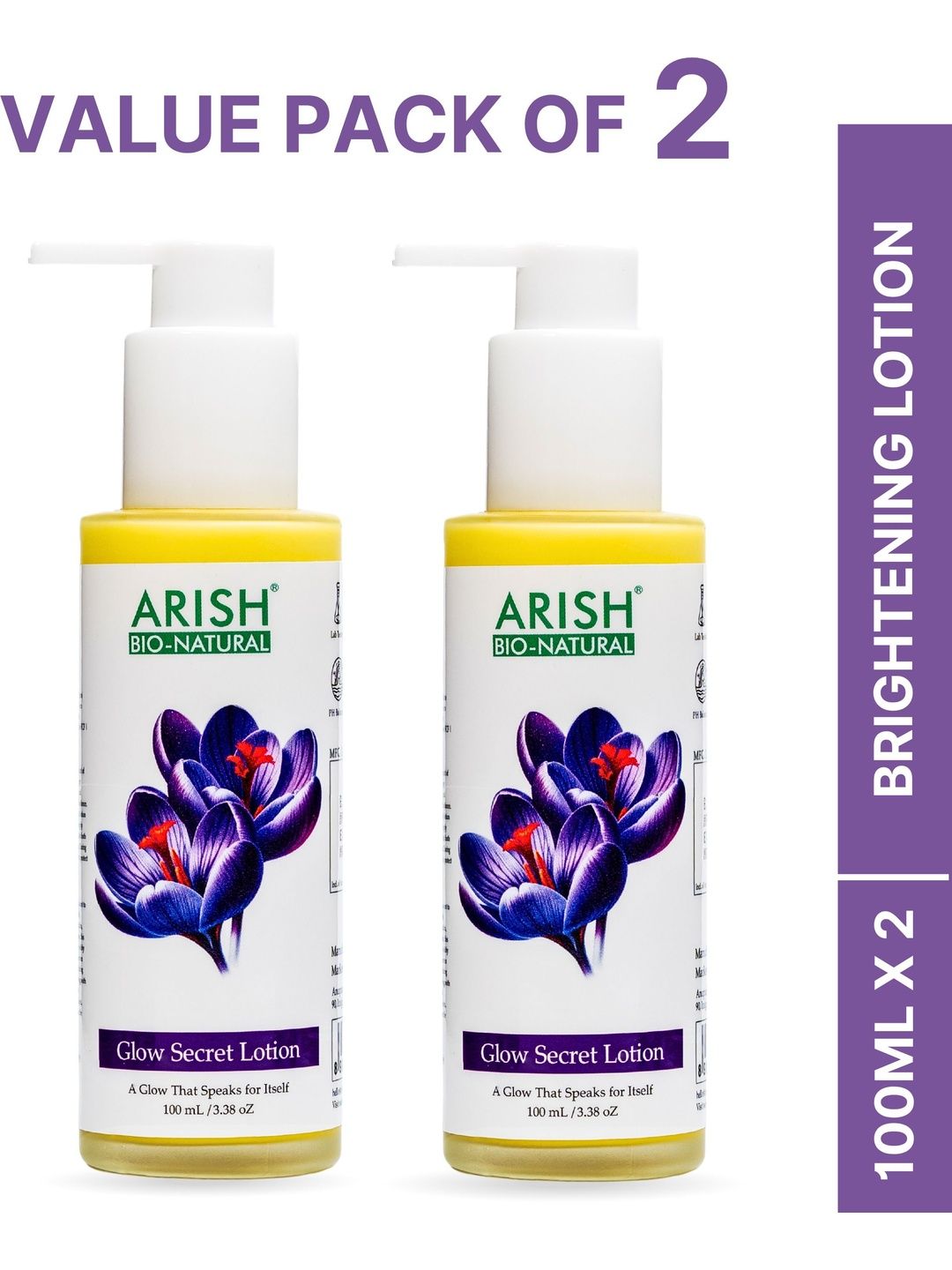 ARISH BIO-NATURAL Set Of 2 Glow Secret Brightening Lotion - 100 ml Each-image-24