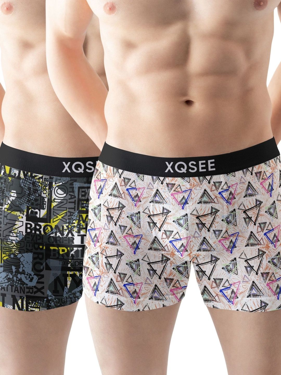 XQSEE Men Pack Of 2 Printed Mid -Rise Short Trunk-picture-49