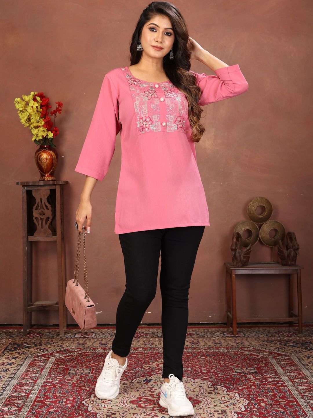 Moda Rapido Floral Embroidered Ethnic Top-picture-12