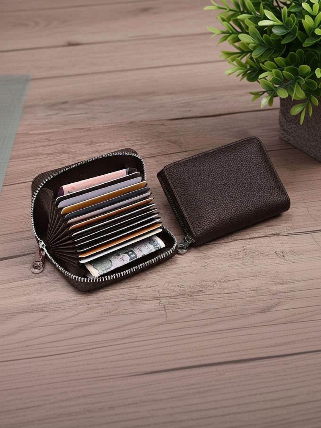 WATCHSTAR Unisex Textured Zip Around Wallet-image-10
