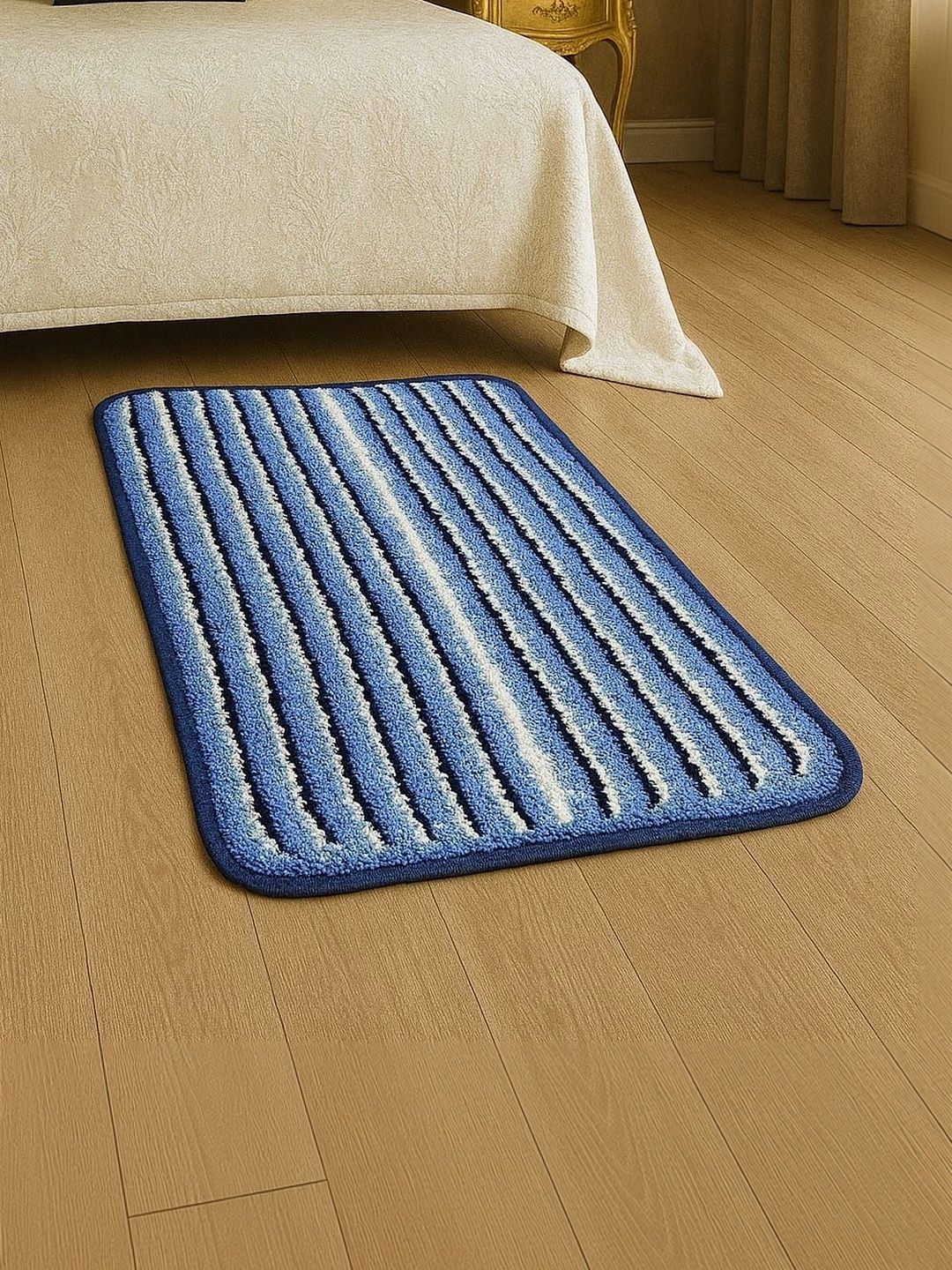 AaHo Decor Blue & White Striped Anti-Skid Floor Mat-image-42