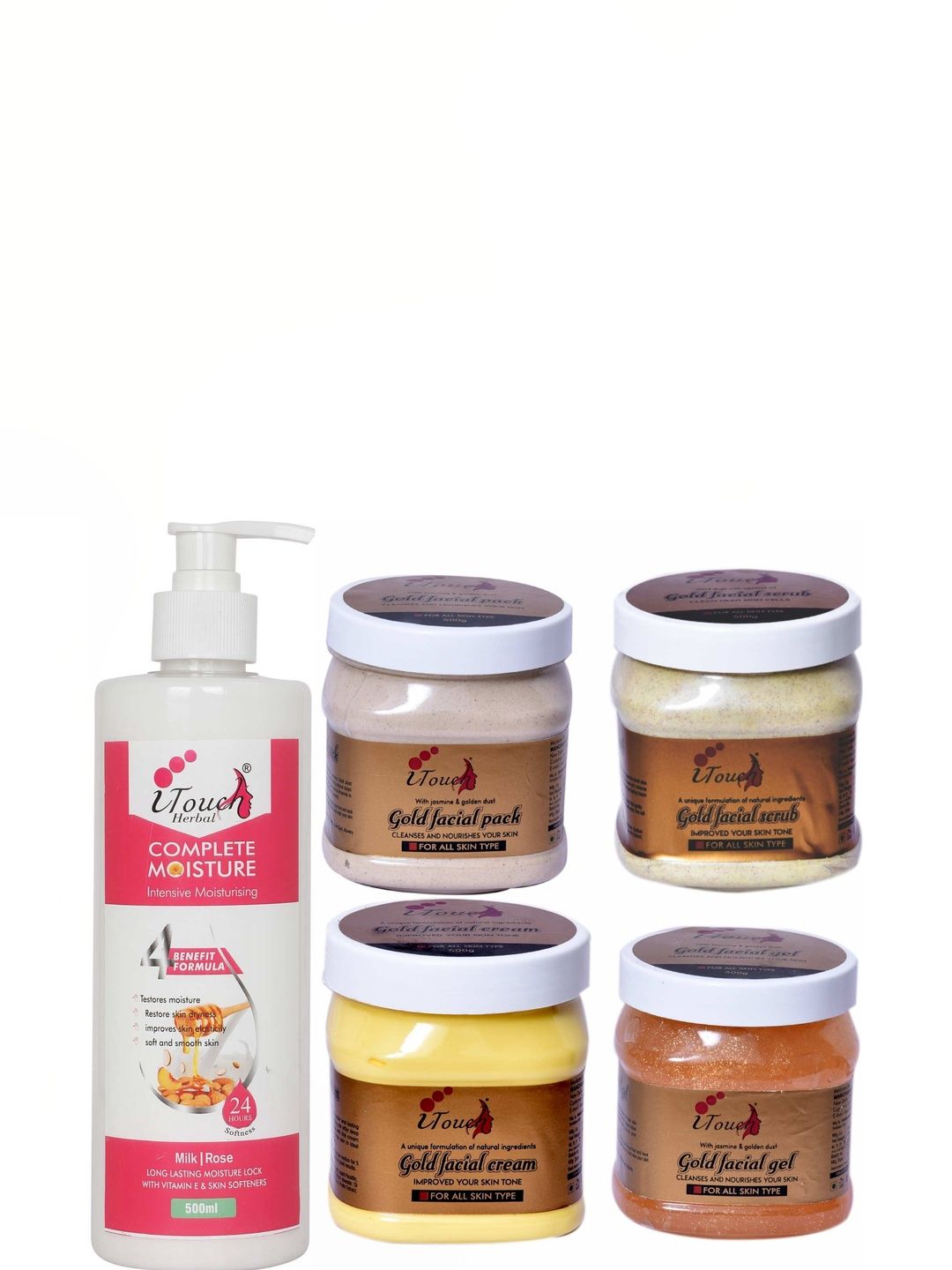 I TOUCH HERBAL Set Of 5 Golden & Milk Skin Care Combo-image-30