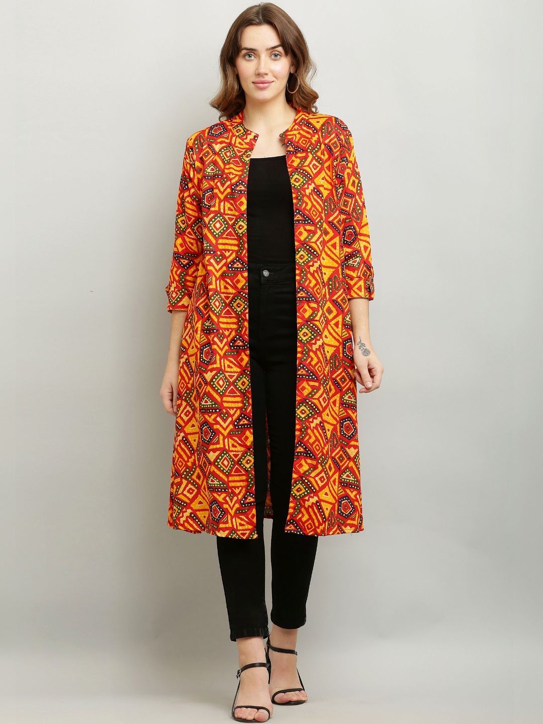 LEXREX Women Printed Longline Shrug-picture-32