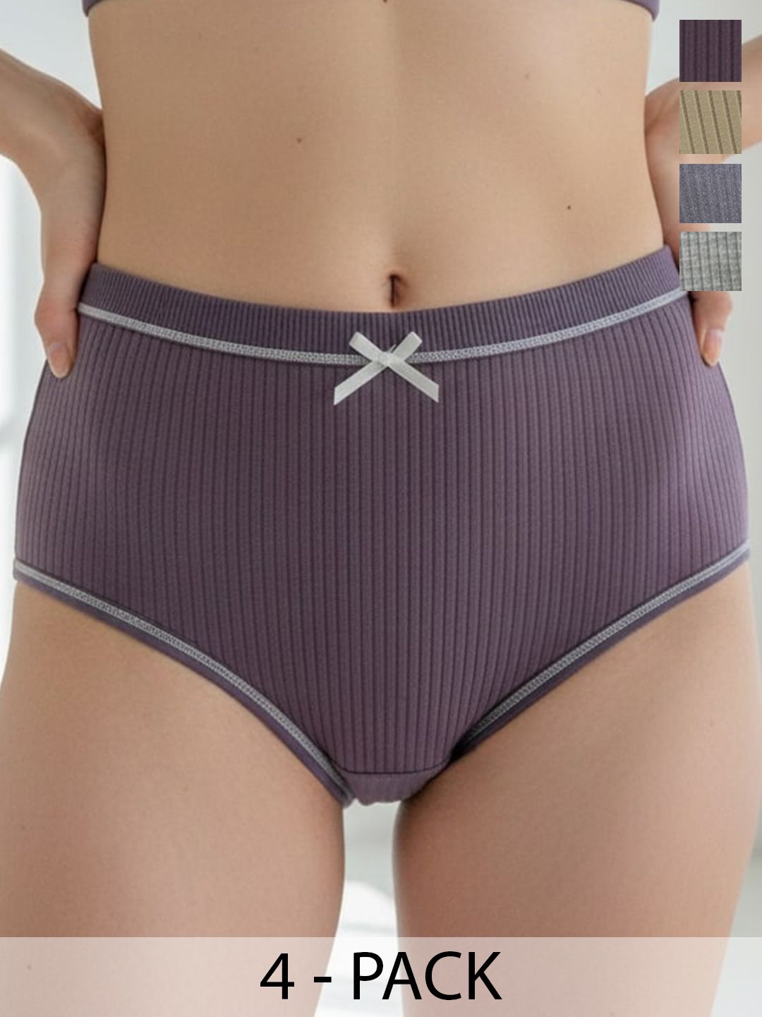 Moda Rapido Pack Of 4 Cotton Briefs-image-16