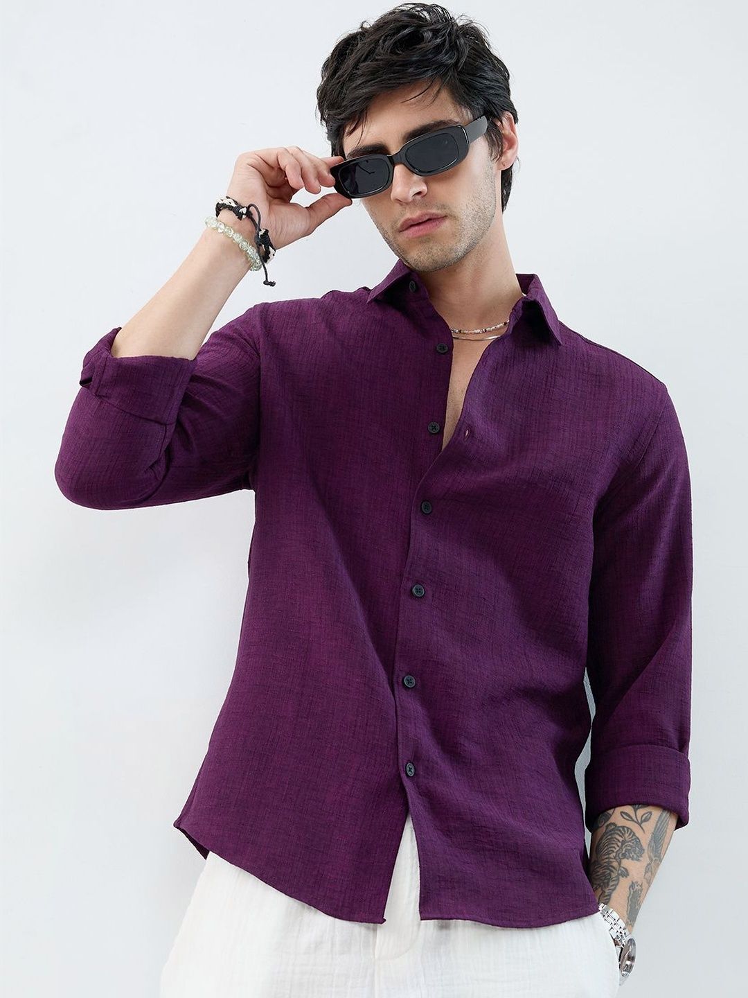 VASTRADO Men Classic Slim Fit Casual Shirt-image-6