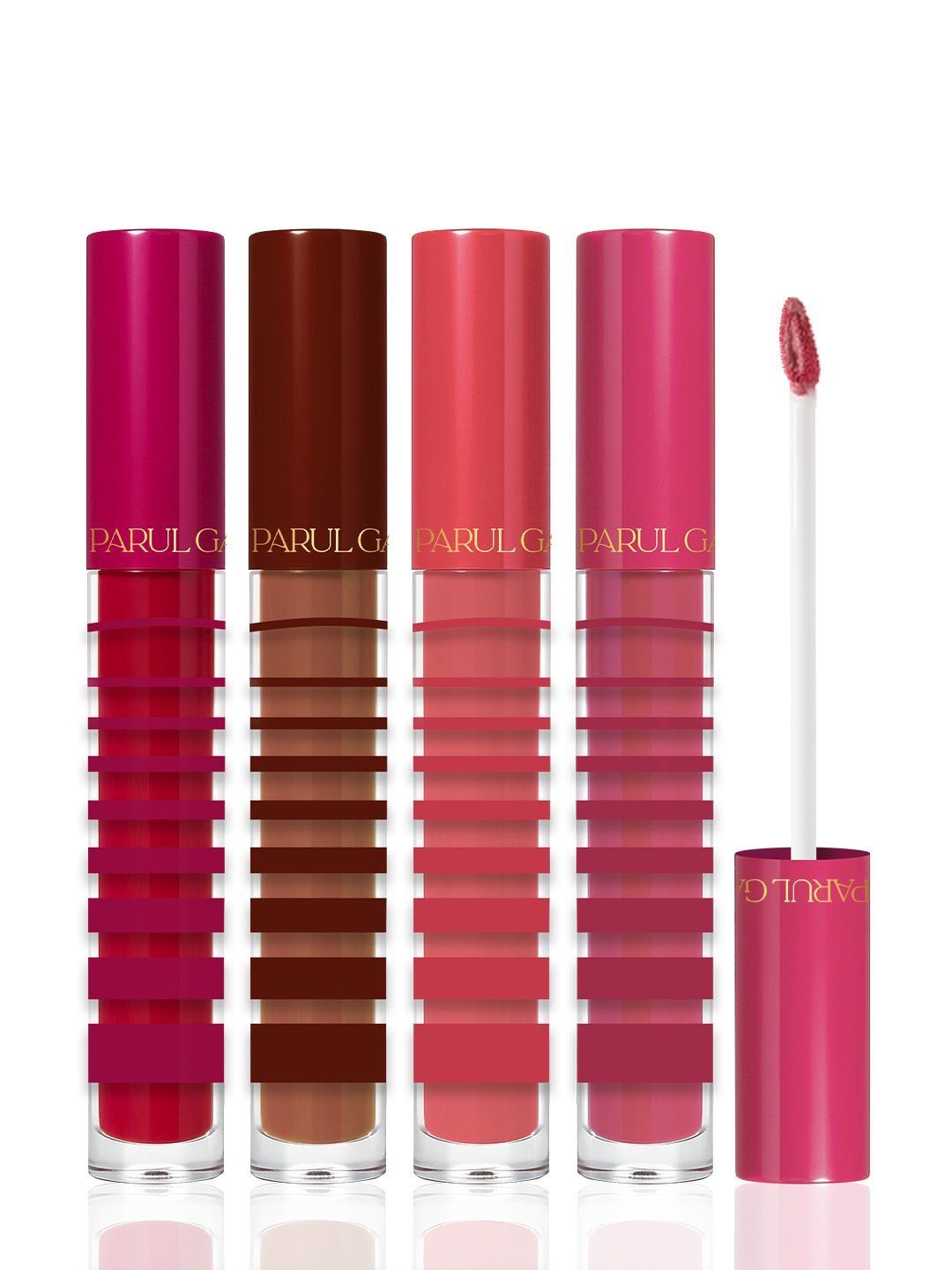 Parul Garg Set Of 4 Tinted Lip Gloss With SPF 20 - 2.5 ml Each - Rose 01 - Deep Berry Pink-picture-20