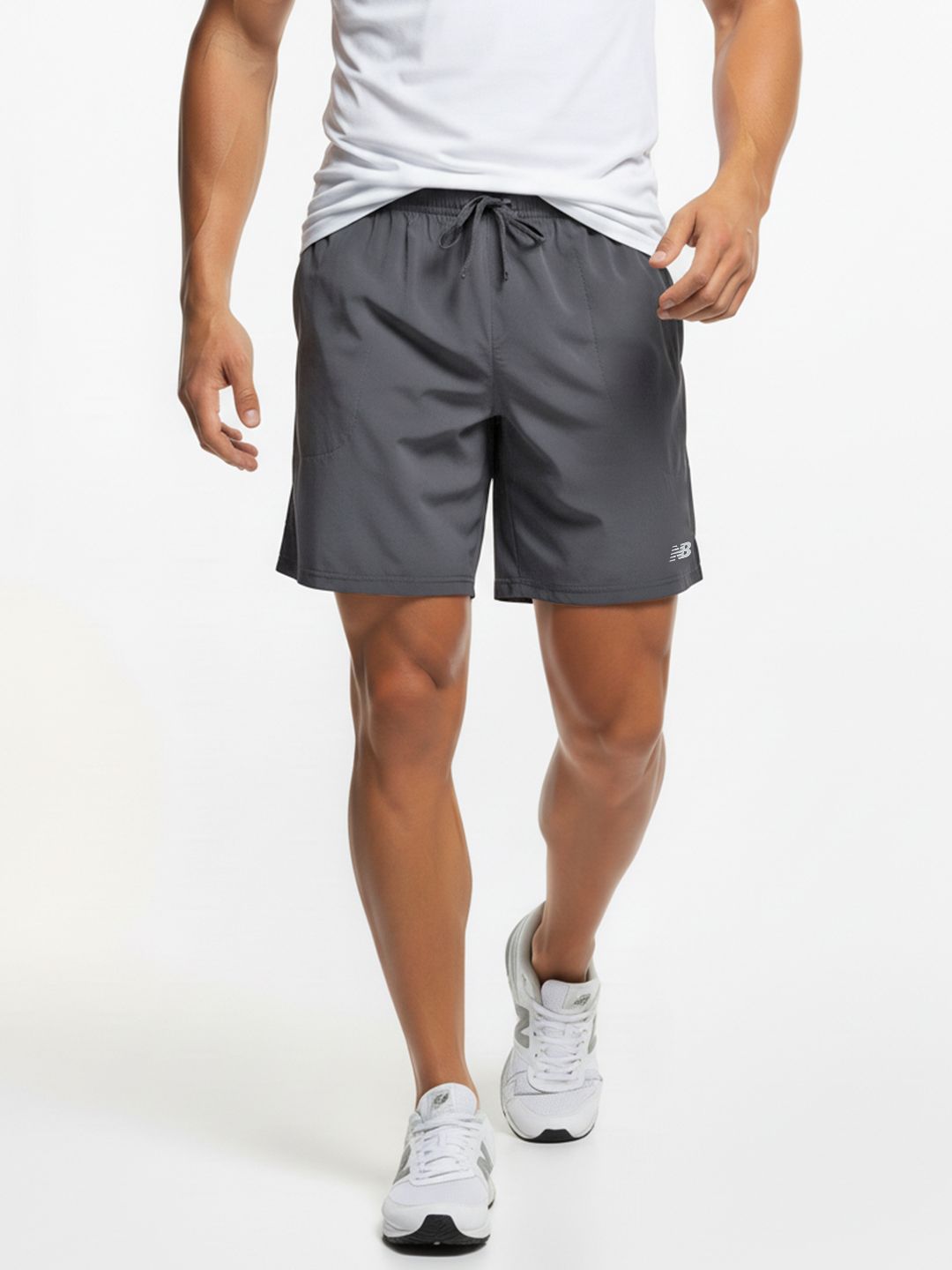 New Balance Men Brand Logo Detail Sports Shorts-image-34