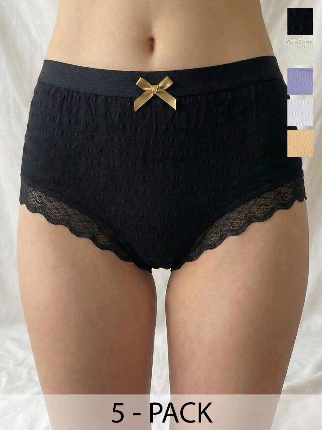 Moda Rapido Pack Of 5 Cotton Seamless Mid-Rise Basic Briefs-picture-24