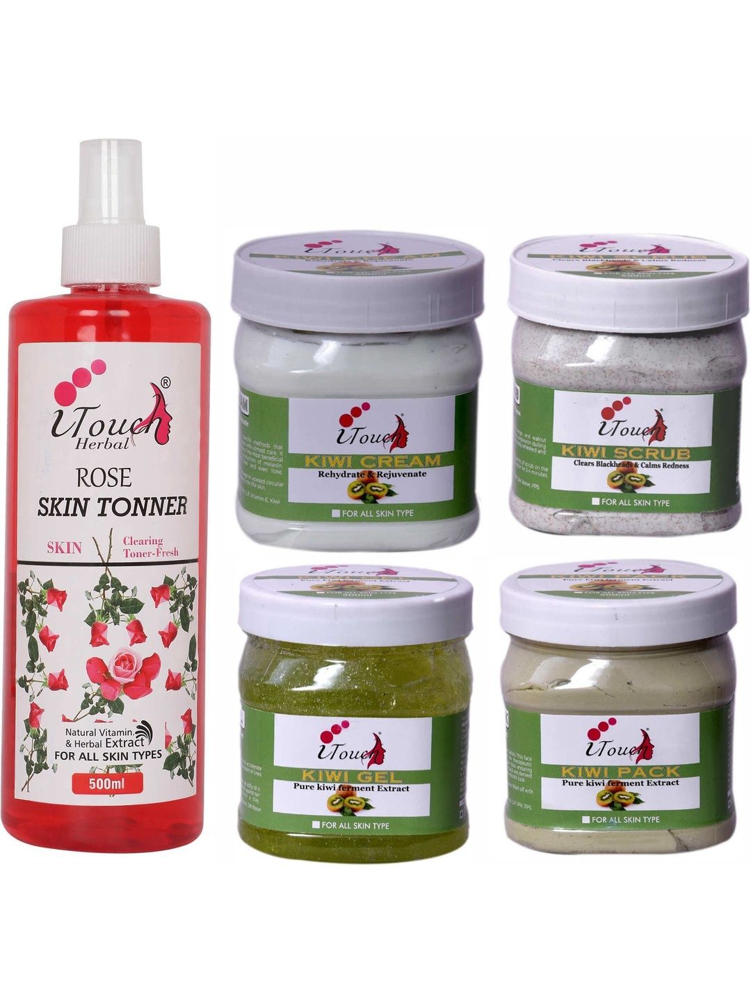 I TOUCH HERBAL Set Of 2 Kiwi Facial Kit With Rose Toner - 500 ml Each-image-11