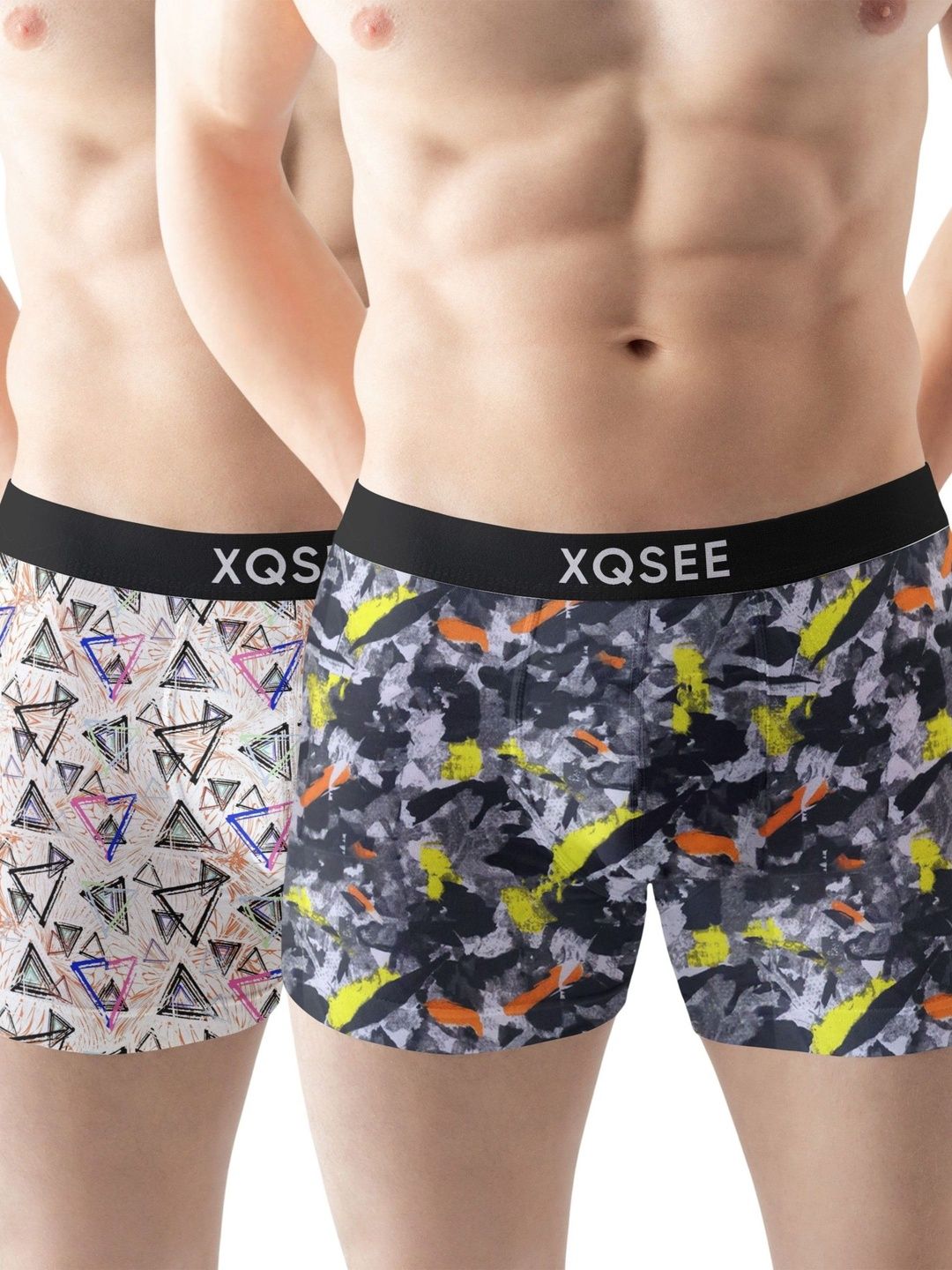 XQSEE Men Pack Of 2 Printed Mid -Rise Short Trunk-picture-41