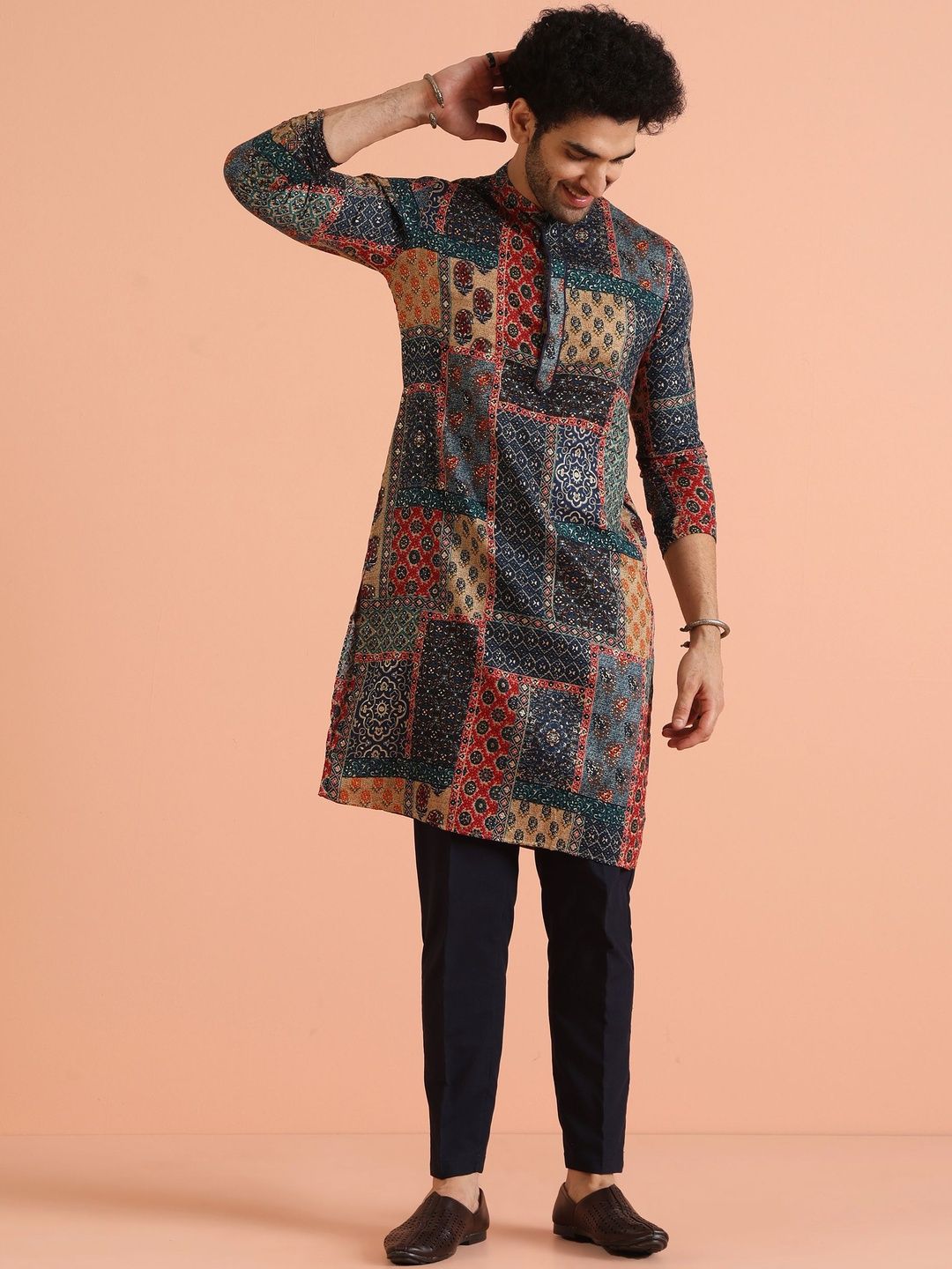 KISAH Men Ethnic Motifs Printed Regular Kurta with Trousers-picture-19