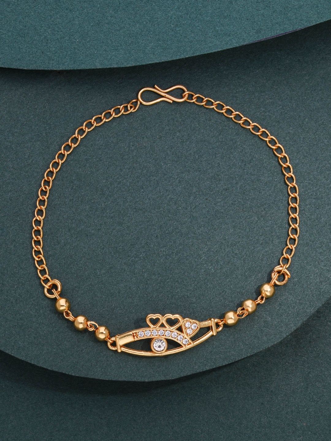 DIVASTRI Women Brass American Diamond Wraparound Bracelet
